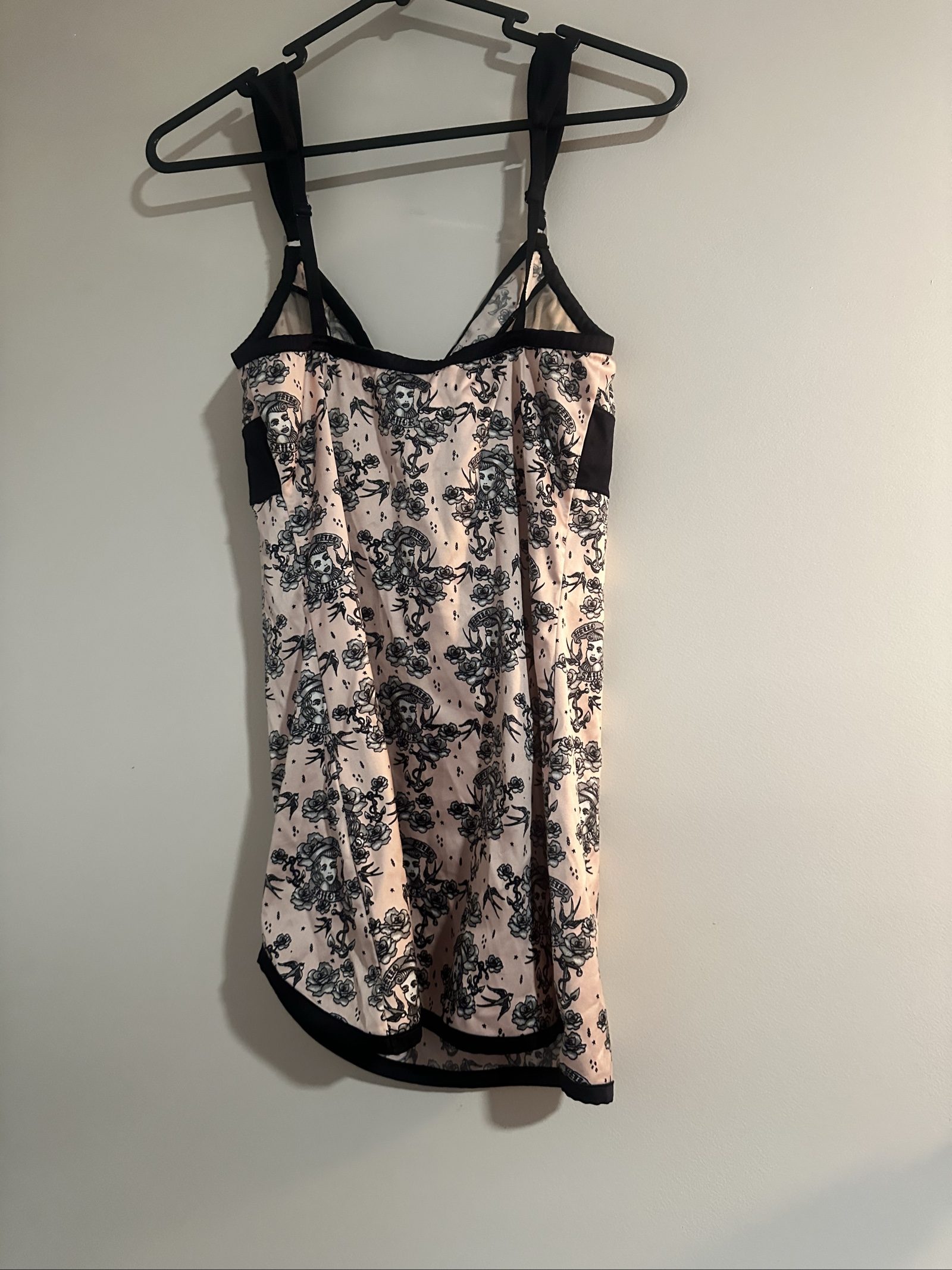 Stefany Fradette Pink & Black Tattoo Print Dress Size S image 6