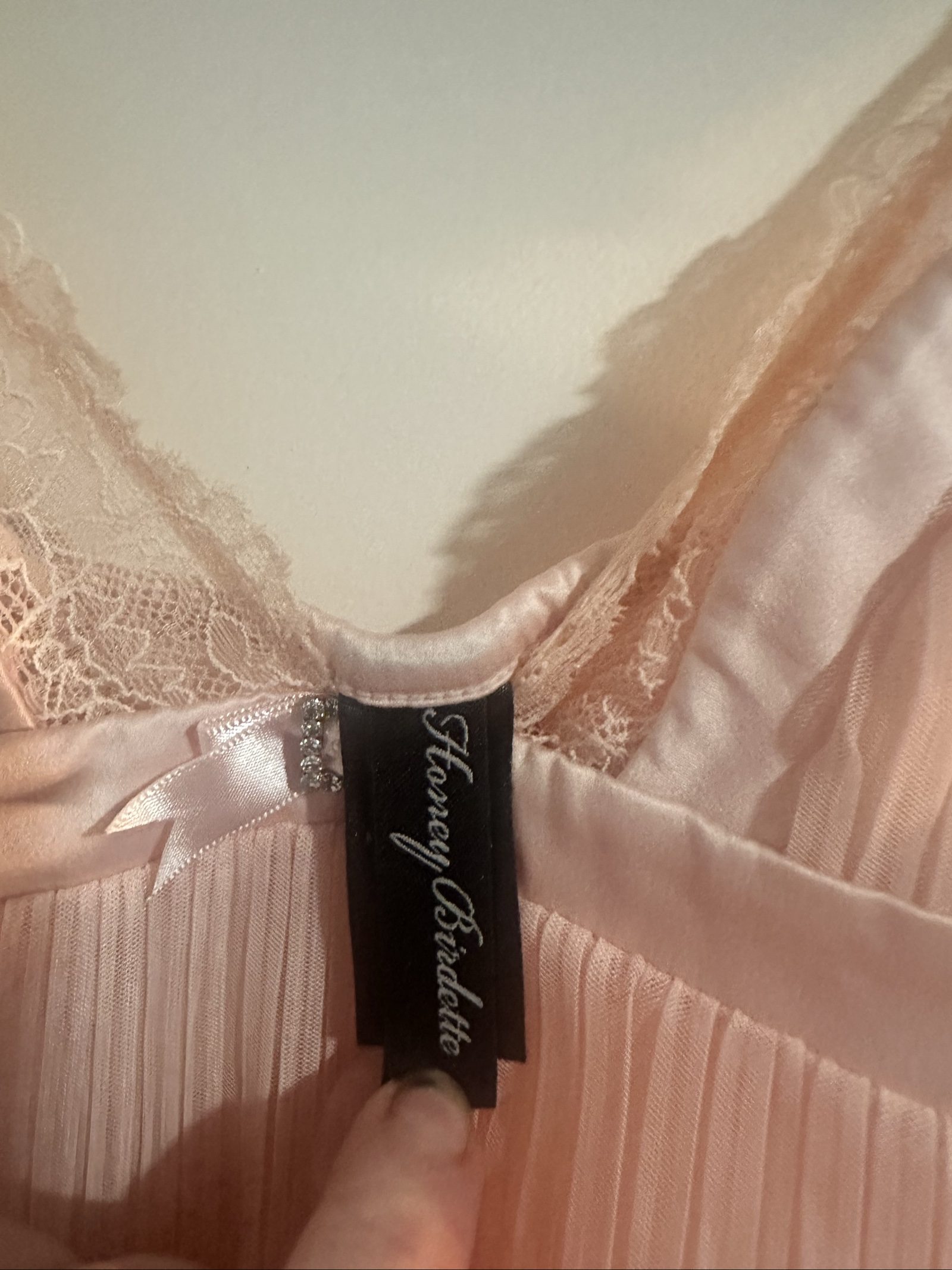 Honey Birdette Pink Pleated Lace Trim Camisole Top XS image 2