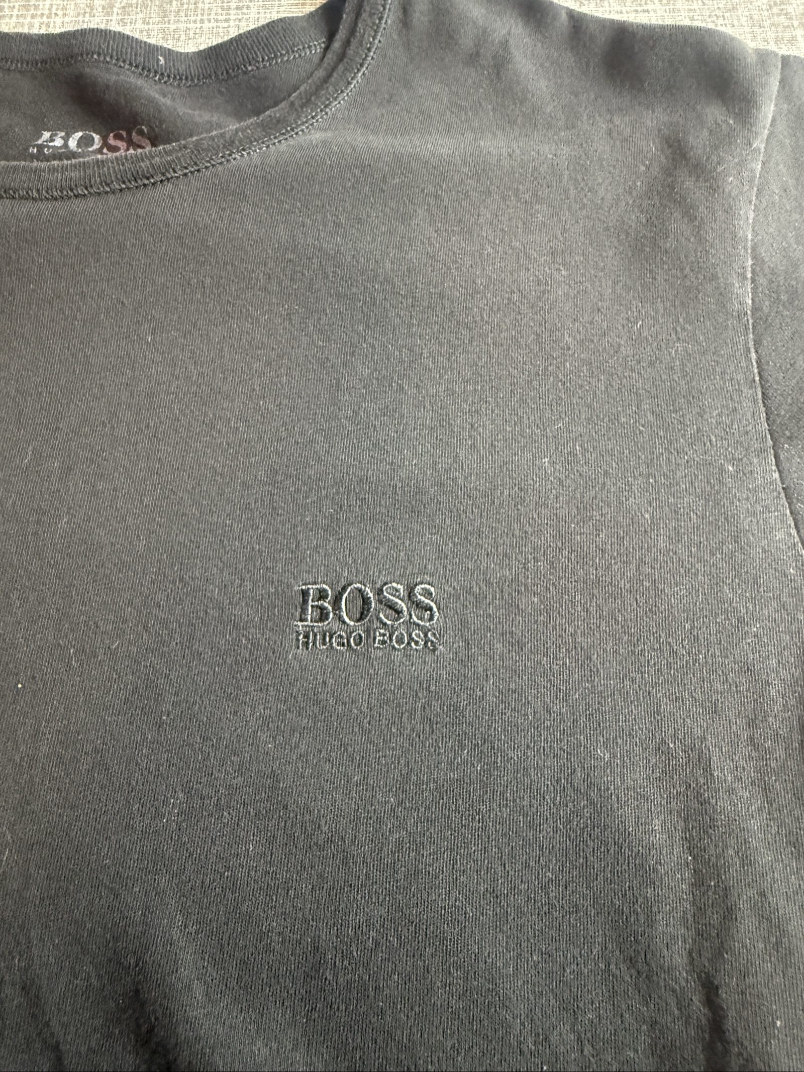 Hugo Boss Men’s Black Logo Embroidered Logo T-Shirt Small image 2