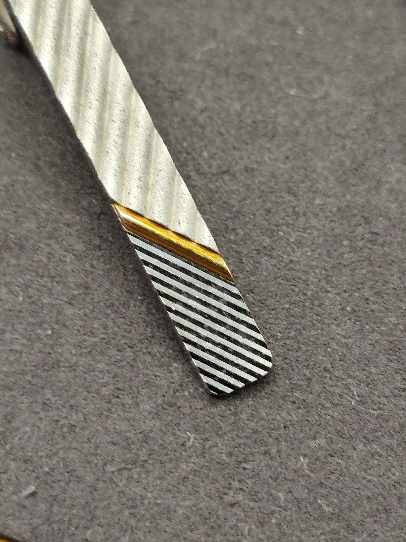 Silver & Gold Tone Metal Men's Tie Clip Bar with Chain Other image 4