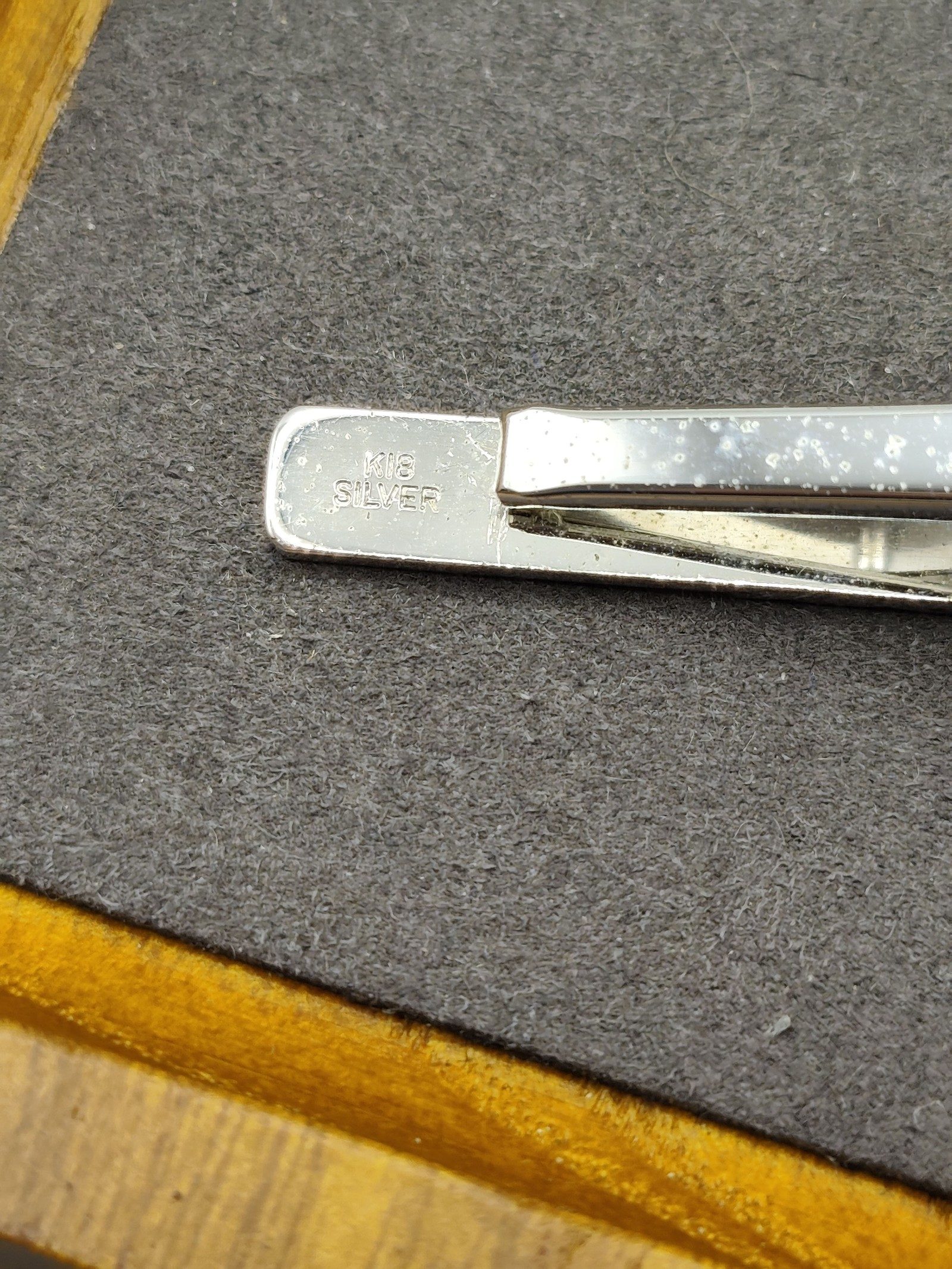 Silver & Gold Tone Metal Men's Tie Clip Bar with Chain Other image 7