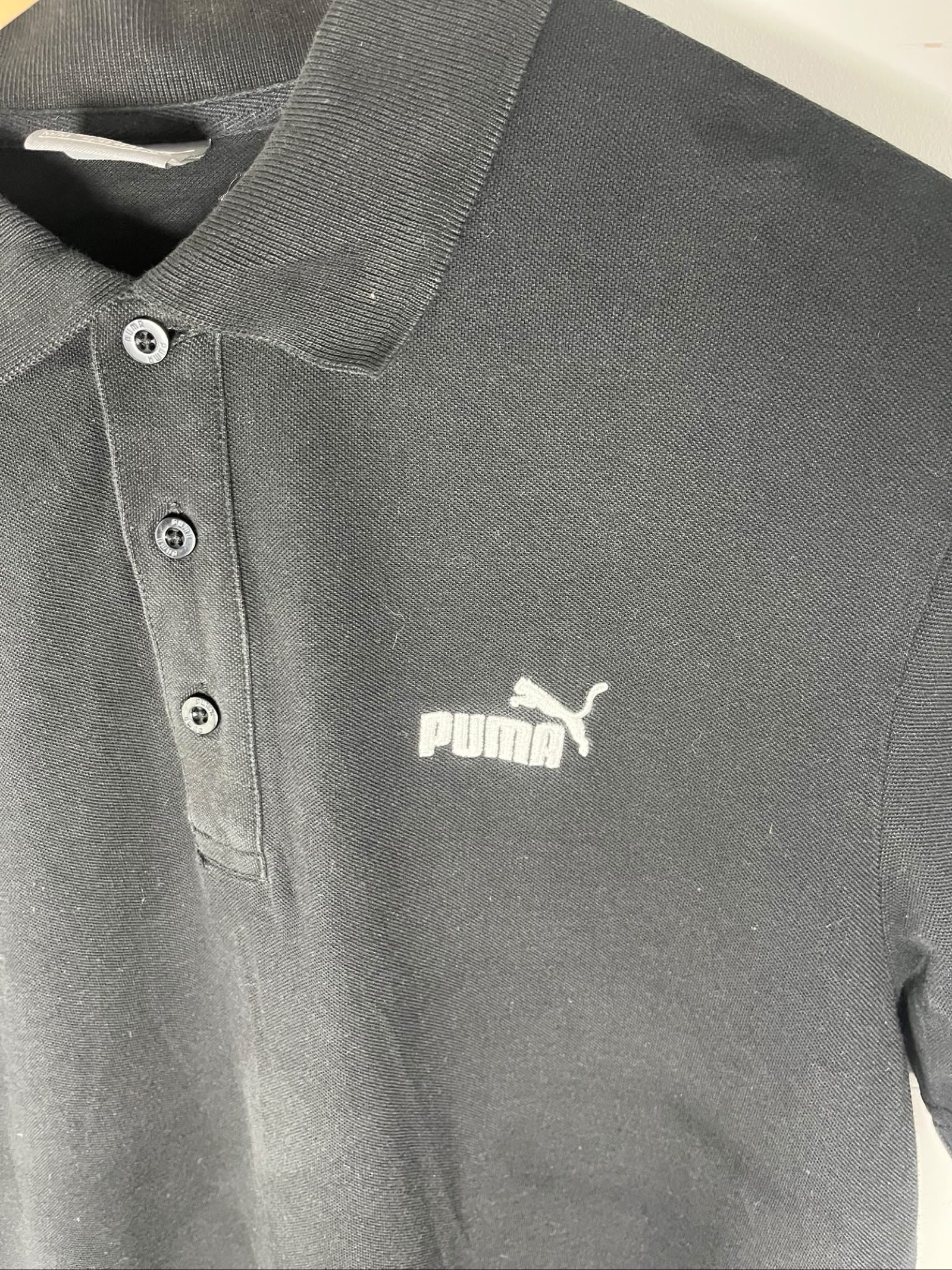 Puma Men's Black Cotton Polo Shirt Medium image 2