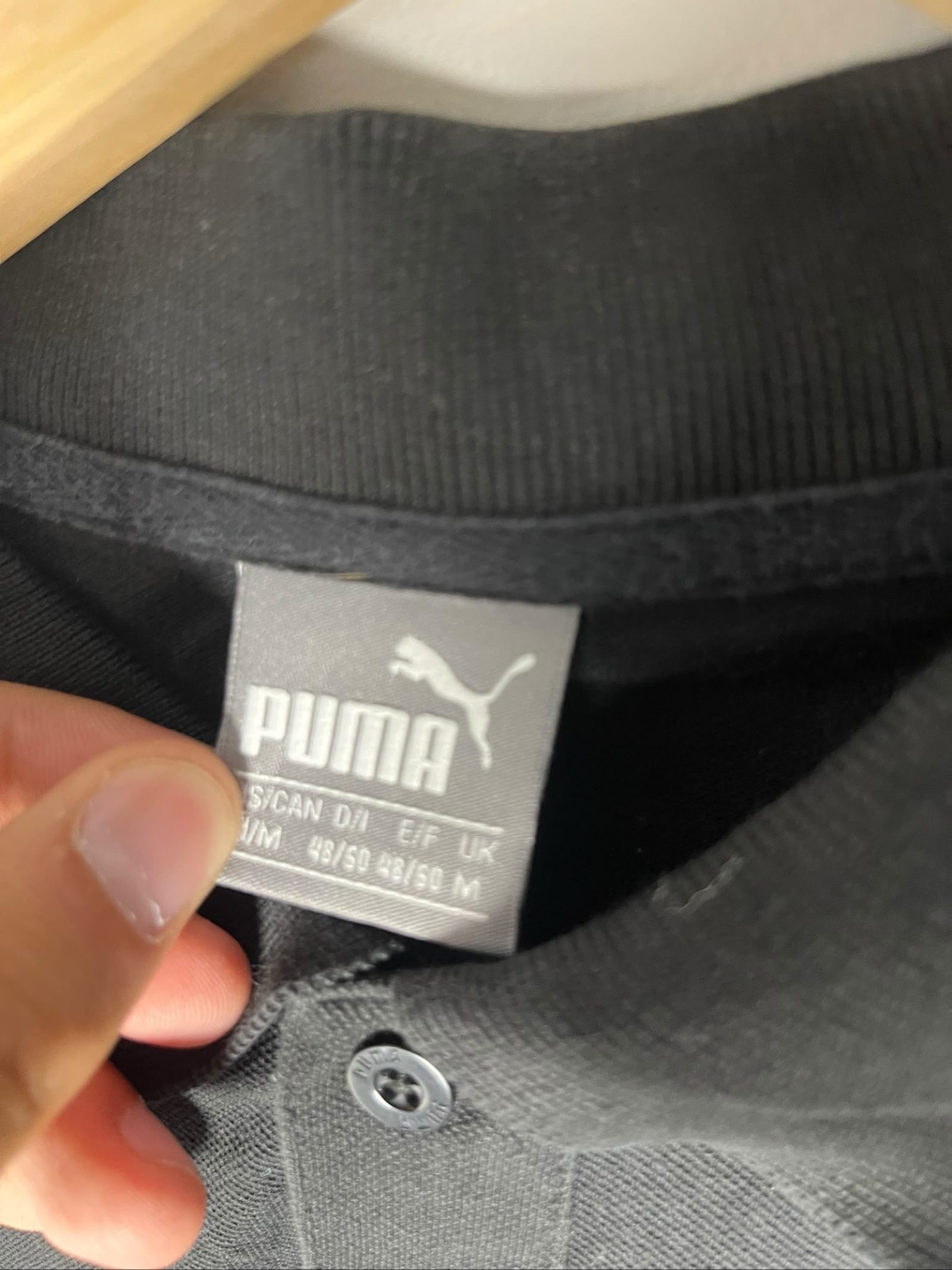Puma Men's Black Cotton Polo Shirt Medium image 3