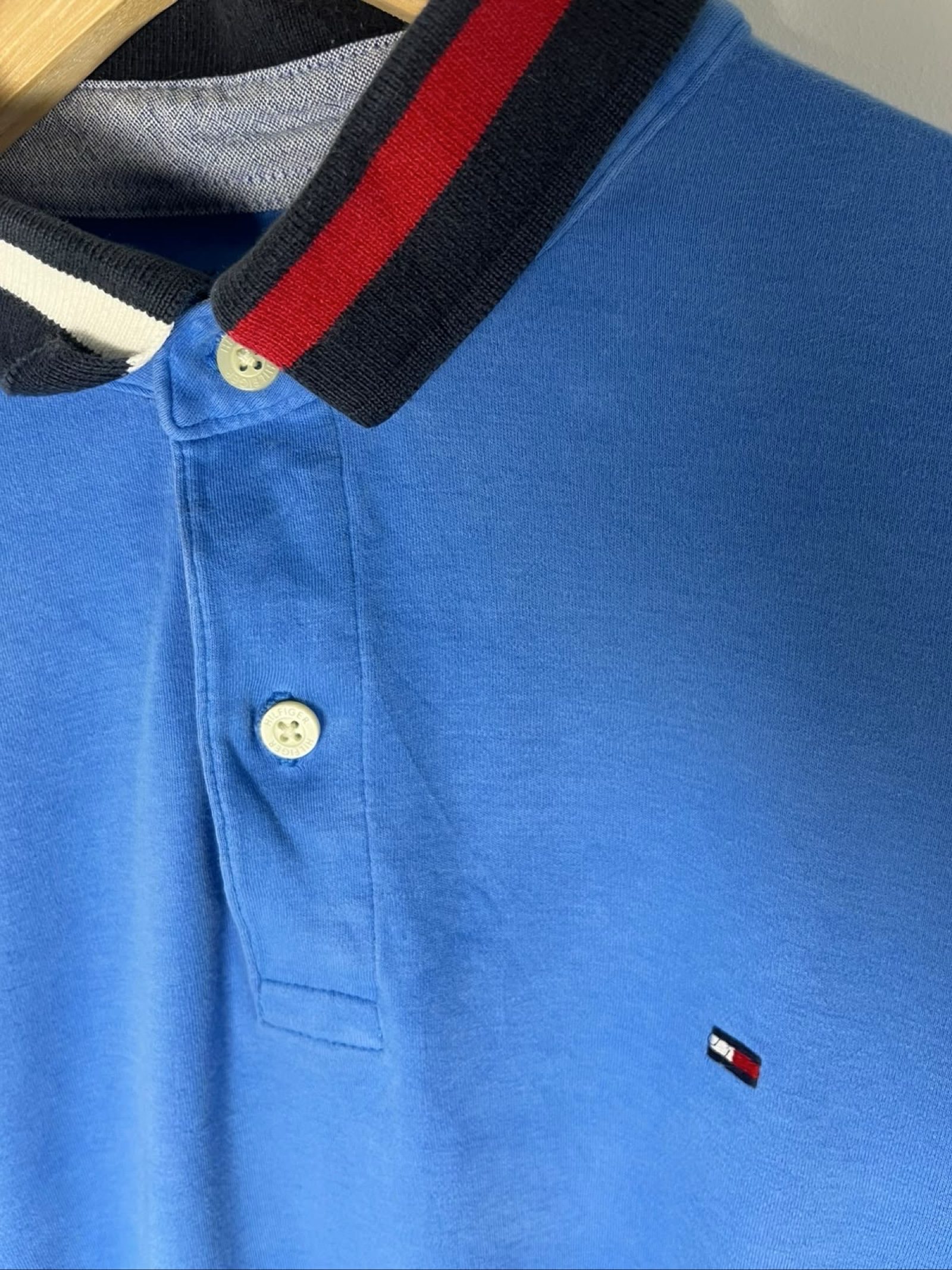 Tommy Hilfiger Men's Blue Polo Shirt Medium Cotton Blend image 2