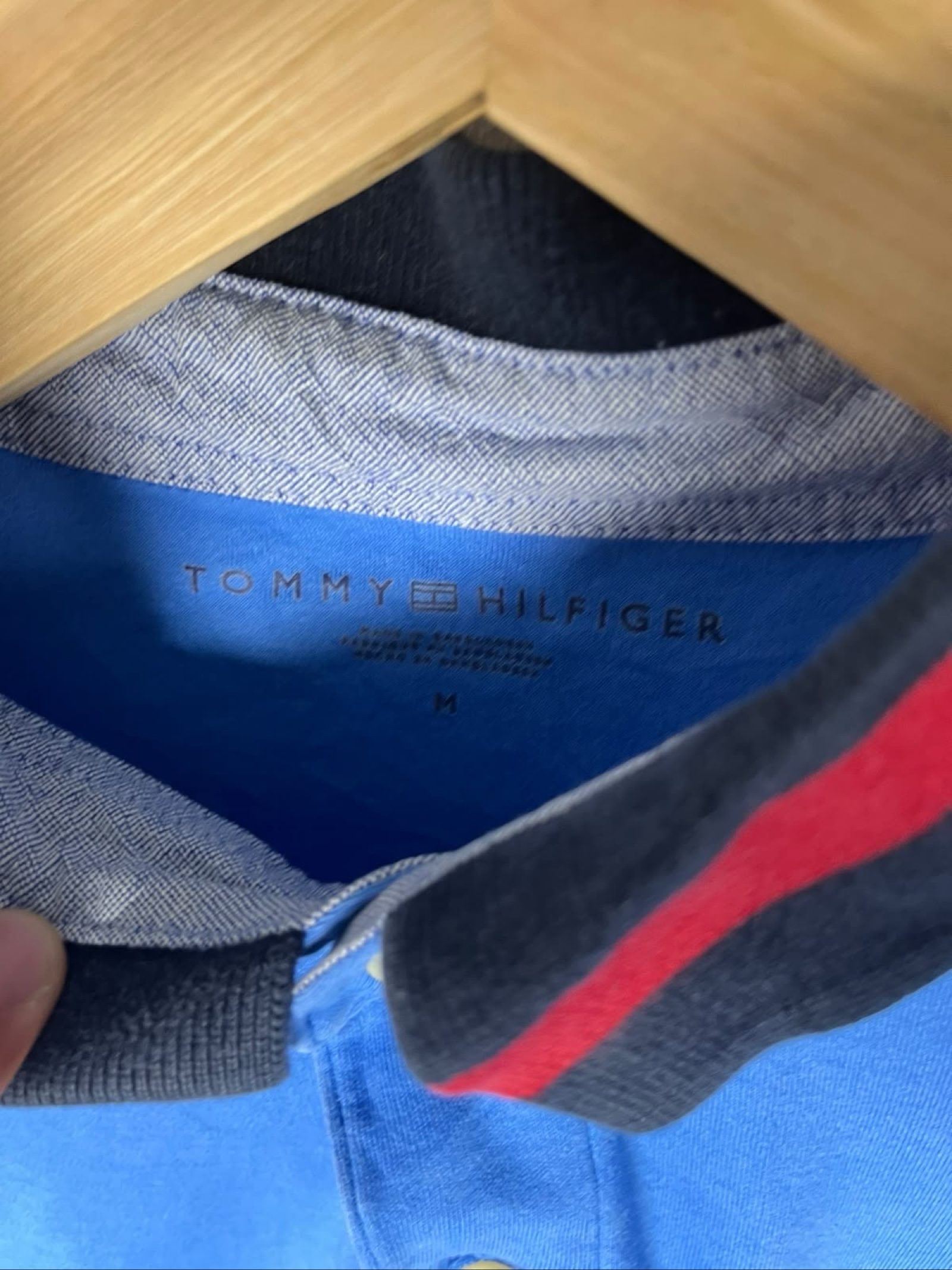 Tommy Hilfiger Men's Blue Polo Shirt Medium Cotton Blend image 3