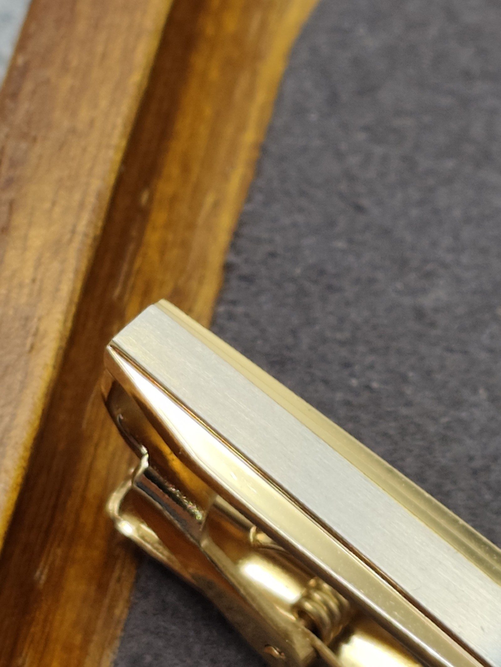 Givenchy Men Gold & Silver Tone Tie Clip Signature image 6