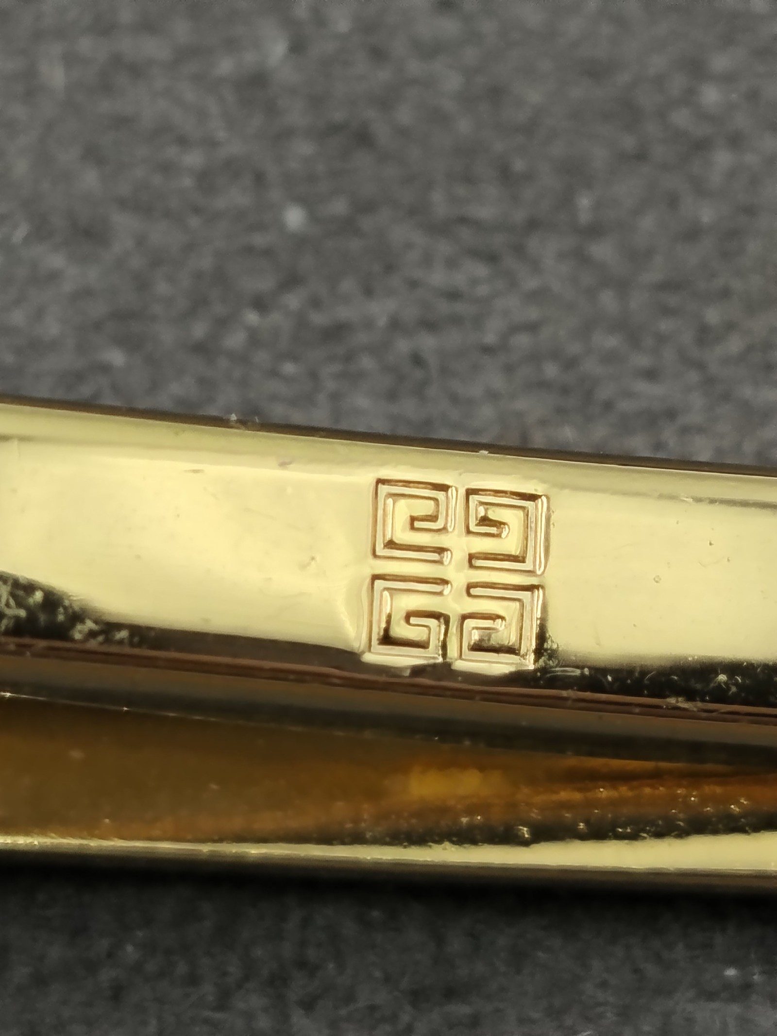 Givenchy Men Gold & Silver Tone Tie Clip Signature image 10