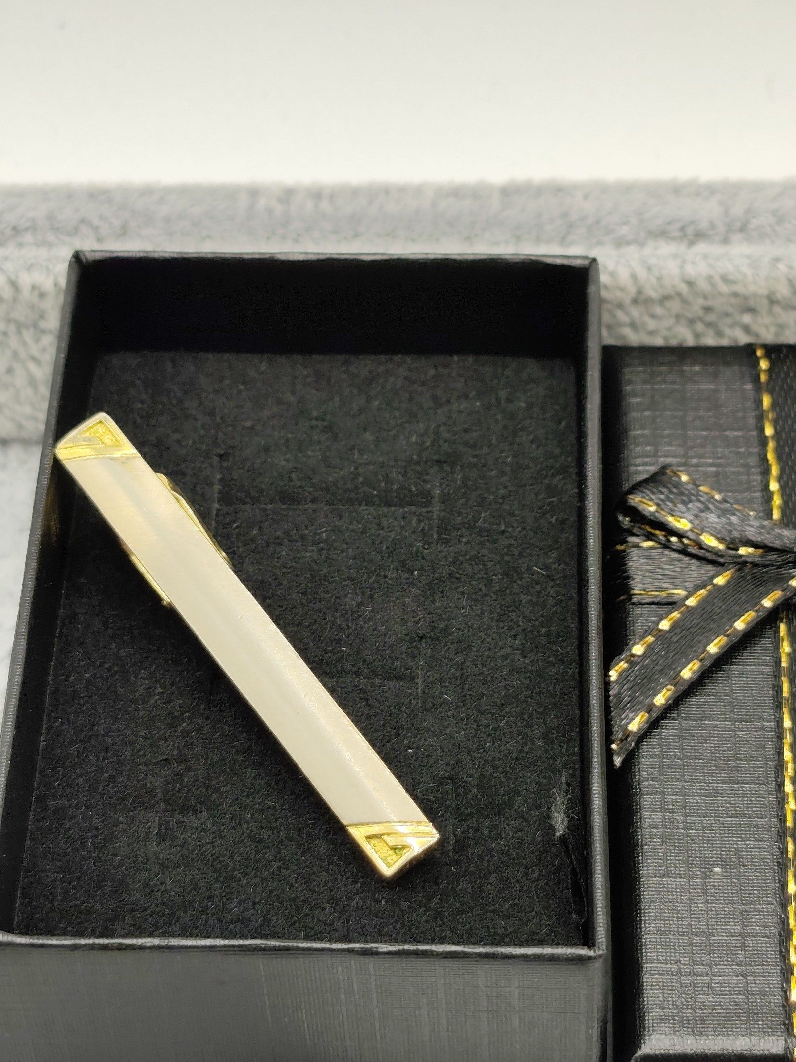 Vintage Givenchy Grey & Gold Tone Tie Clip Men Other image 2