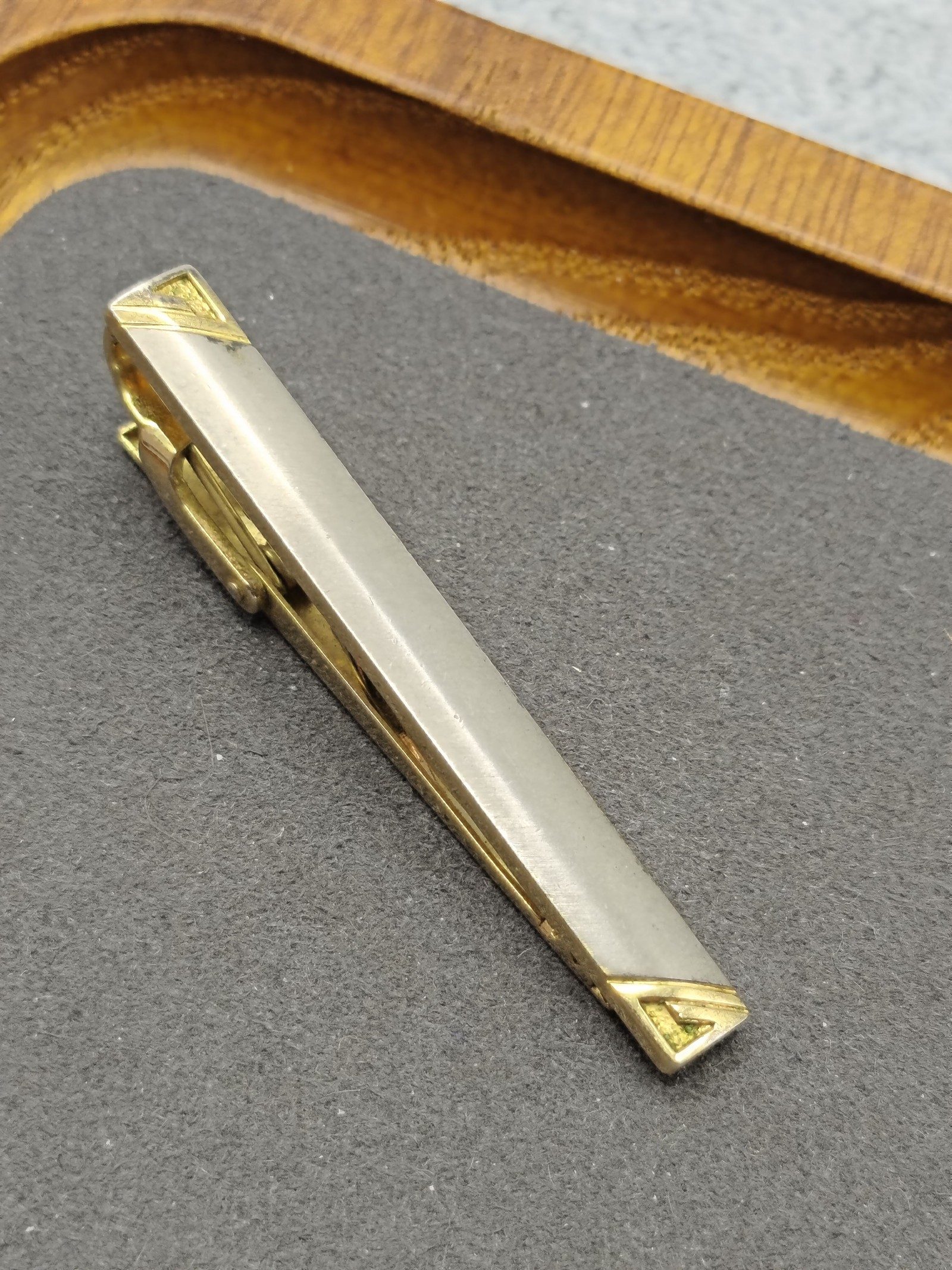 Vintage Givenchy Grey & Gold Tone Tie Clip Men Other image 3