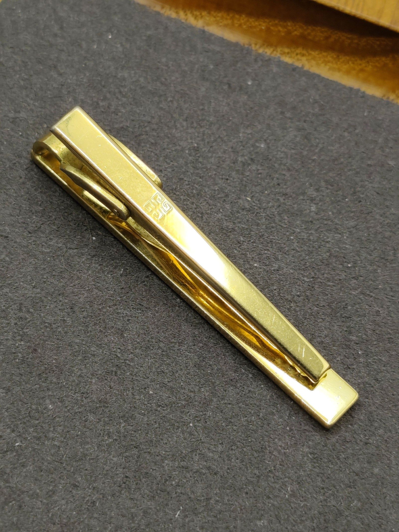 Vintage Givenchy Grey & Gold Tone Tie Clip Men Other image 4