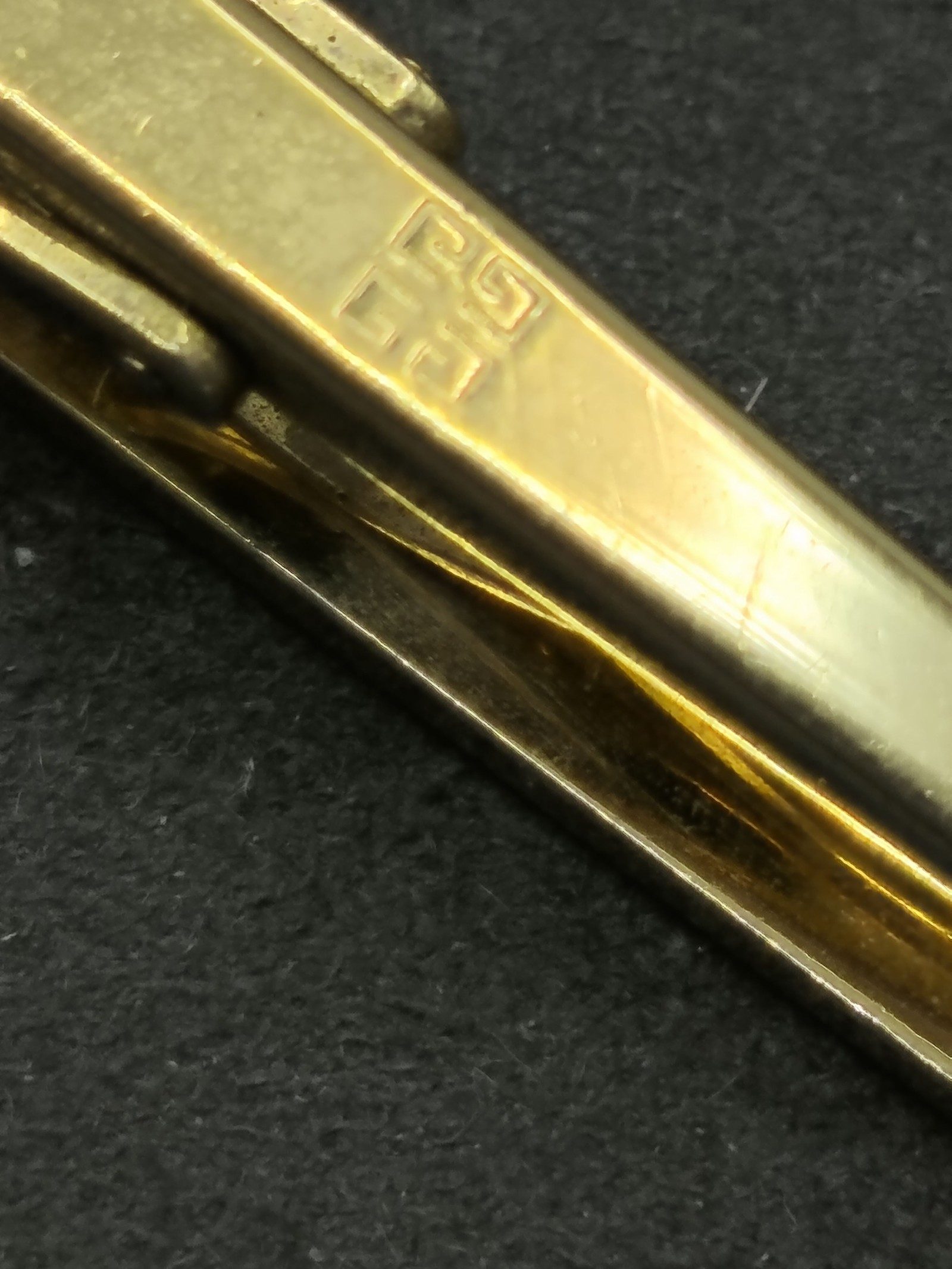 Vintage Givenchy Grey & Gold Tone Tie Clip Men Other image 5