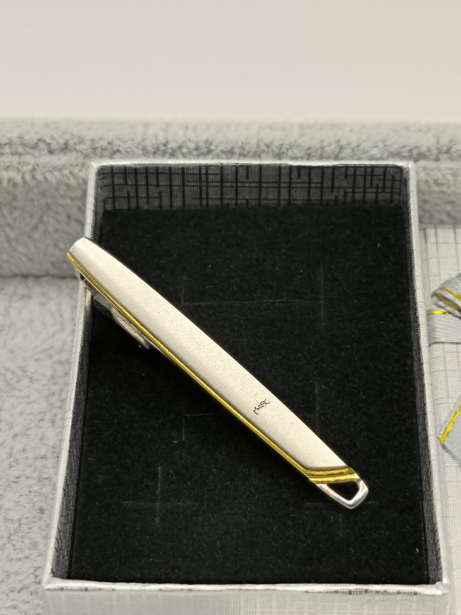Yves Saint Laurent Gold & Silver Tone Tie Clip Men Other image 2