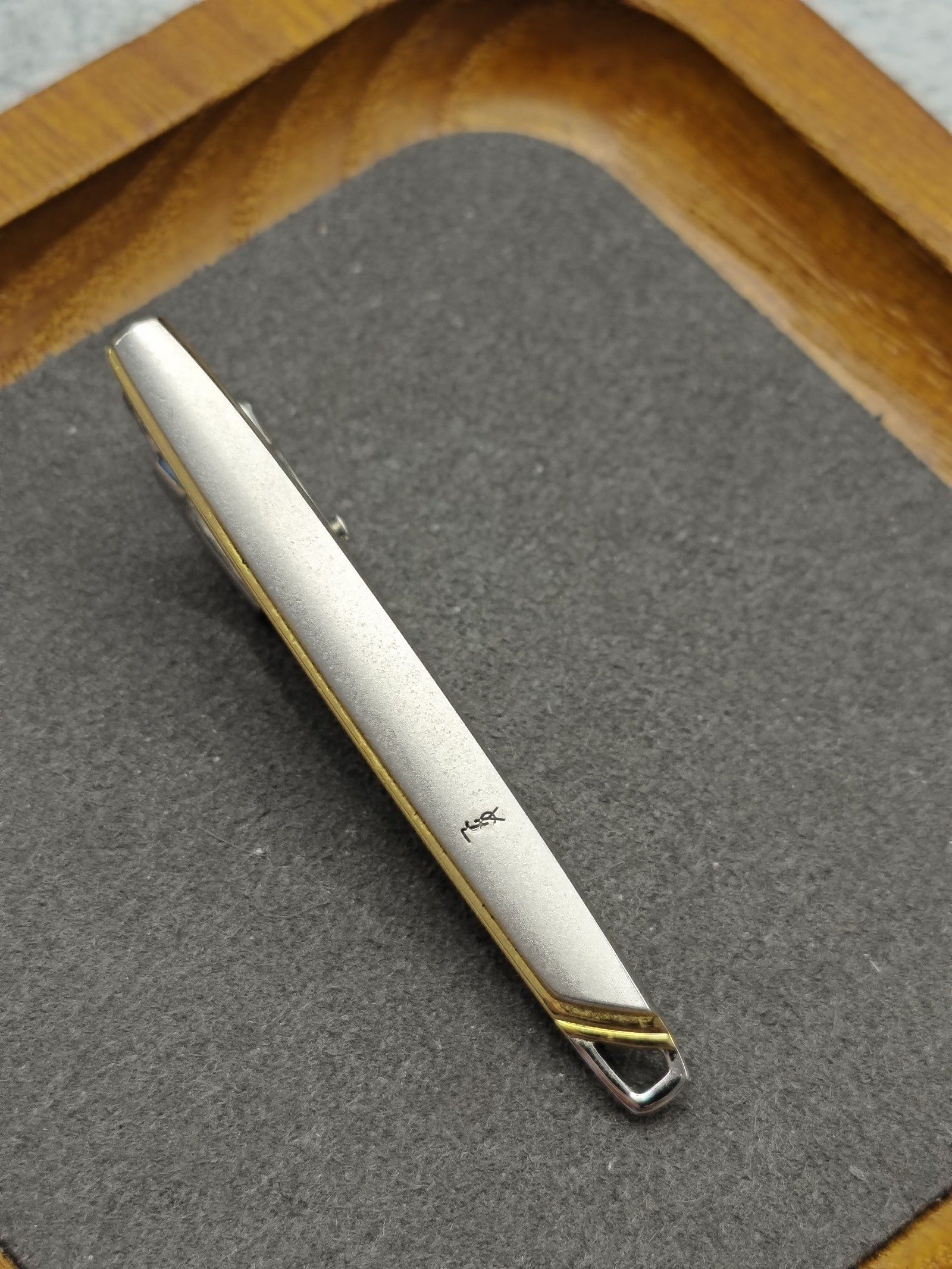 Yves Saint Laurent Gold & Silver Tone Tie Clip Men Other image 3