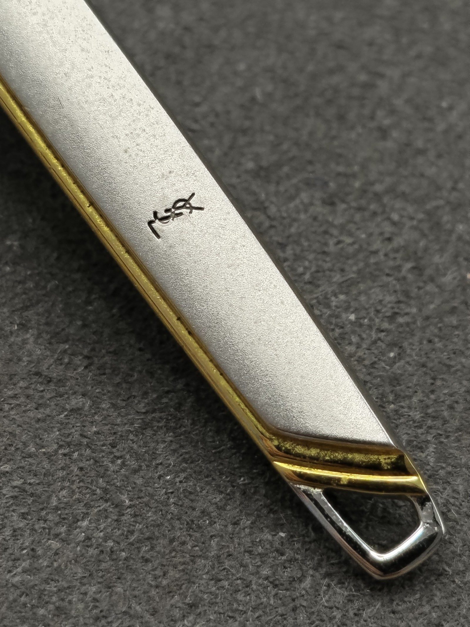 Yves Saint Laurent Gold & Silver Tone Tie Clip Men Other image 4