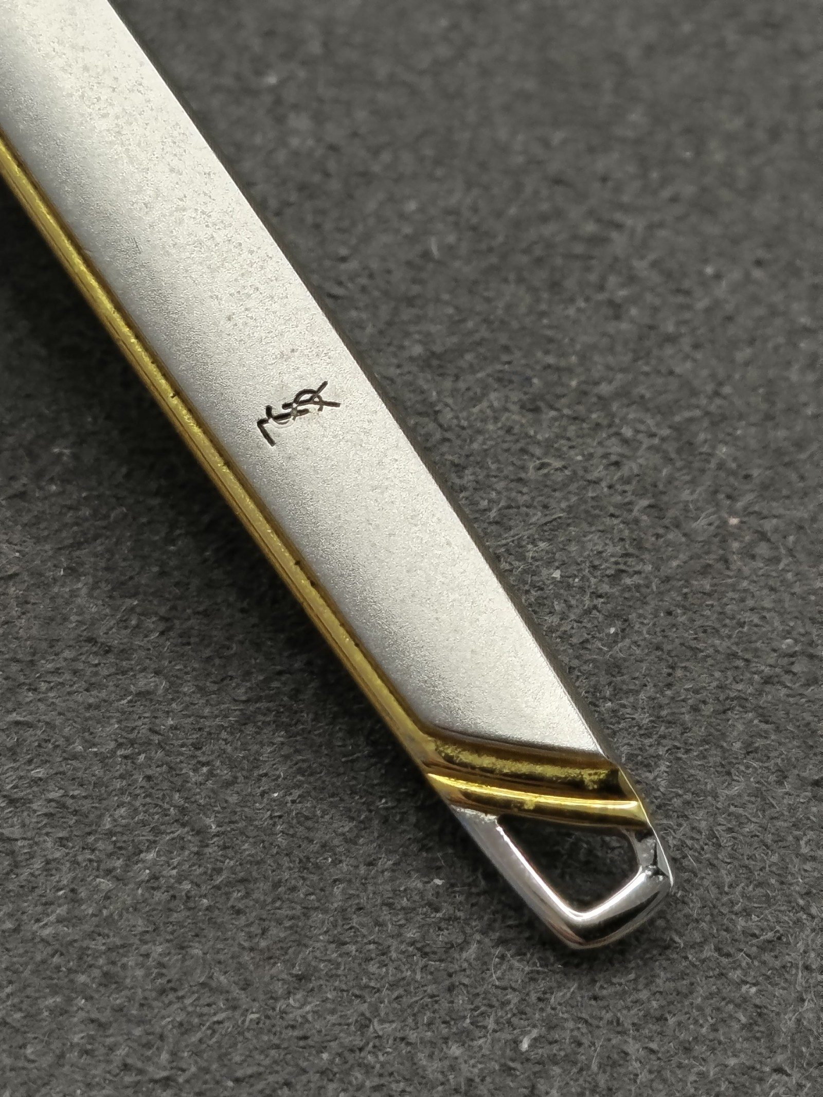 Yves Saint Laurent Gold & Silver Tone Tie Clip Men Other image 5