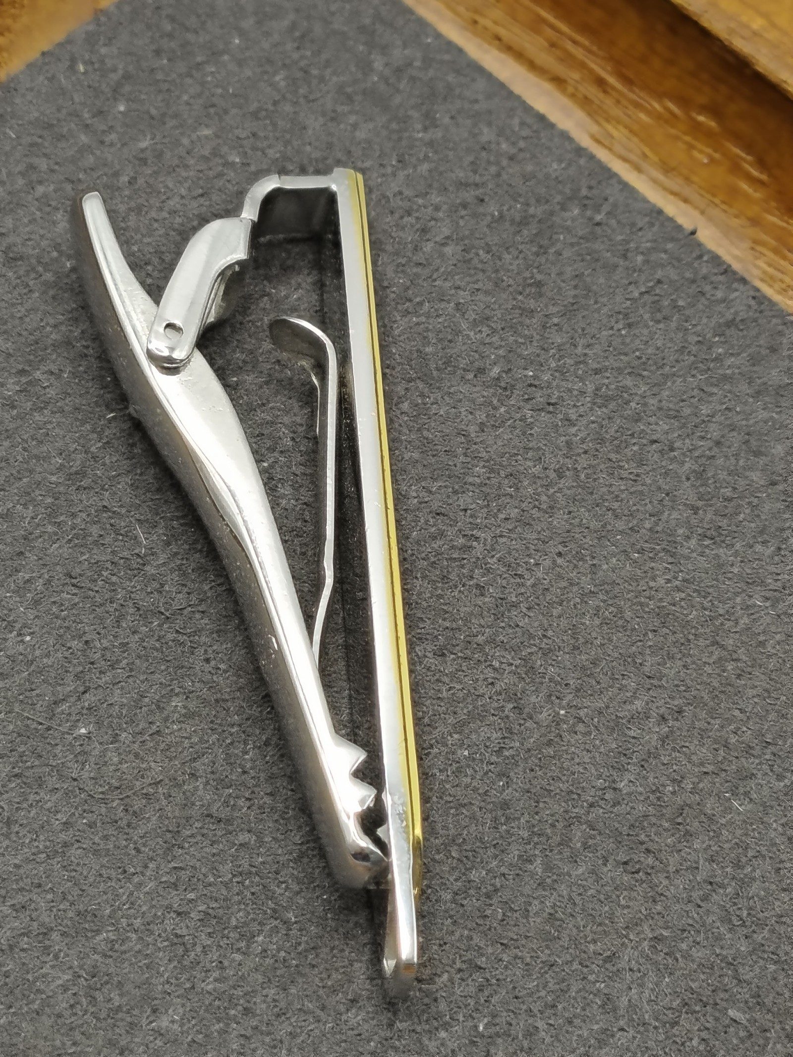 Yves Saint Laurent Gold & Silver Tone Tie Clip Men Other image 7