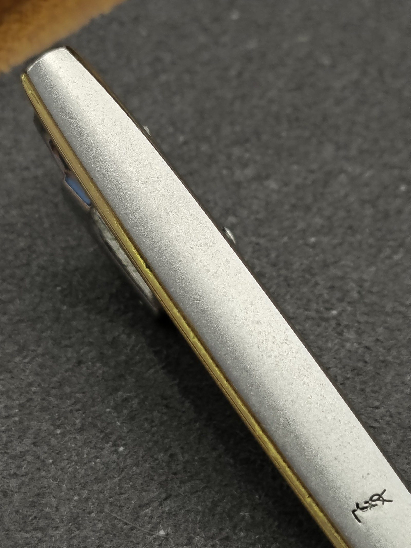 Yves Saint Laurent Gold & Silver Tone Tie Clip Men Other image 8