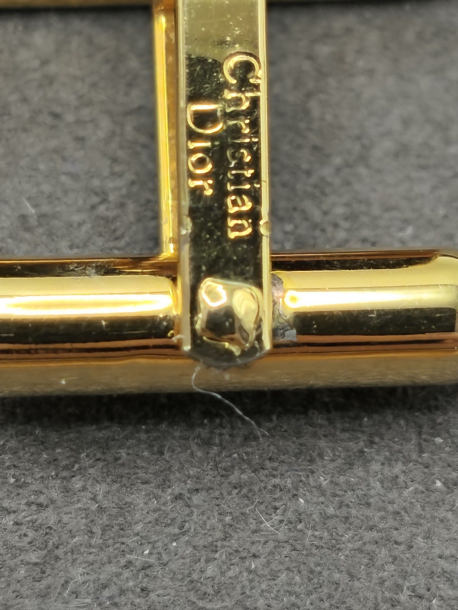 Christian Dior Gold & Silver Tone Striped Cufflinks Men's image 7