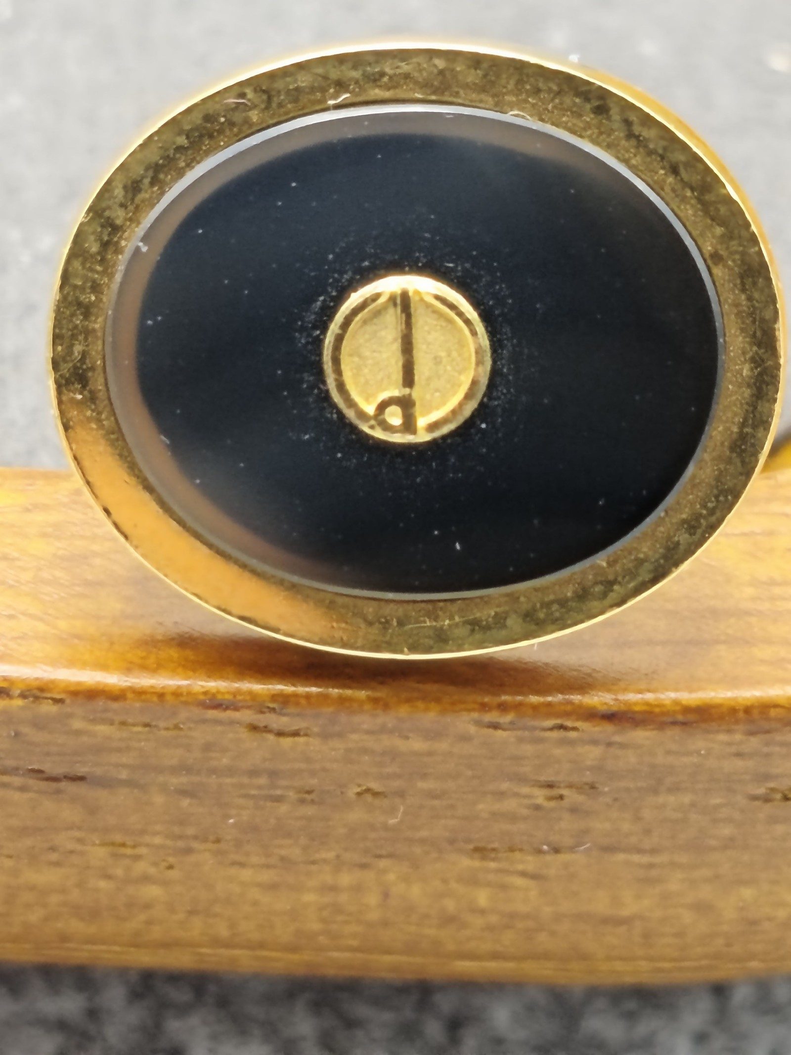 Dunhill Men Gold & Black Round Cufflinks with Box Other image 4