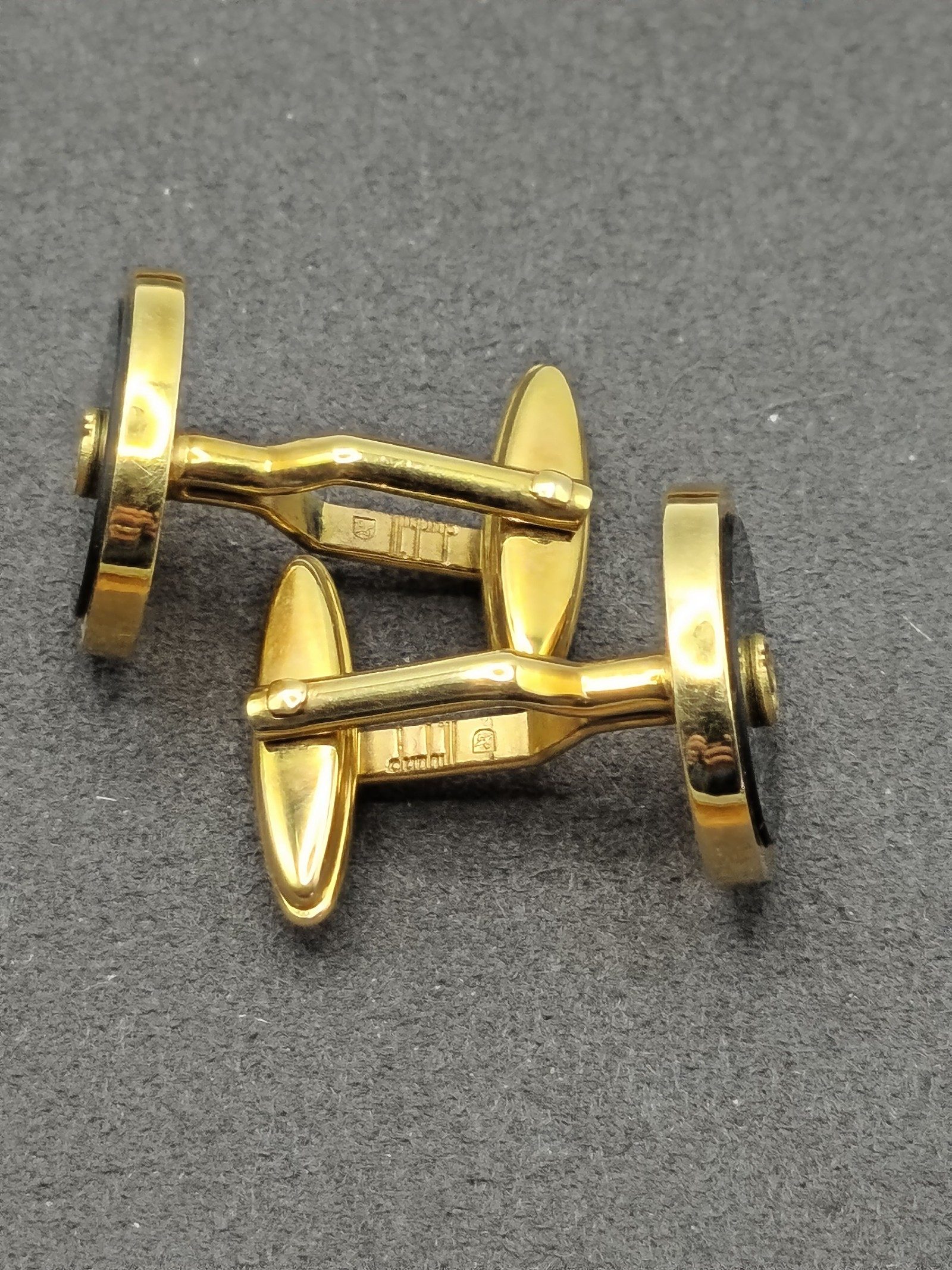 Dunhill Men Gold & Black Round Cufflinks with Box Other image 8