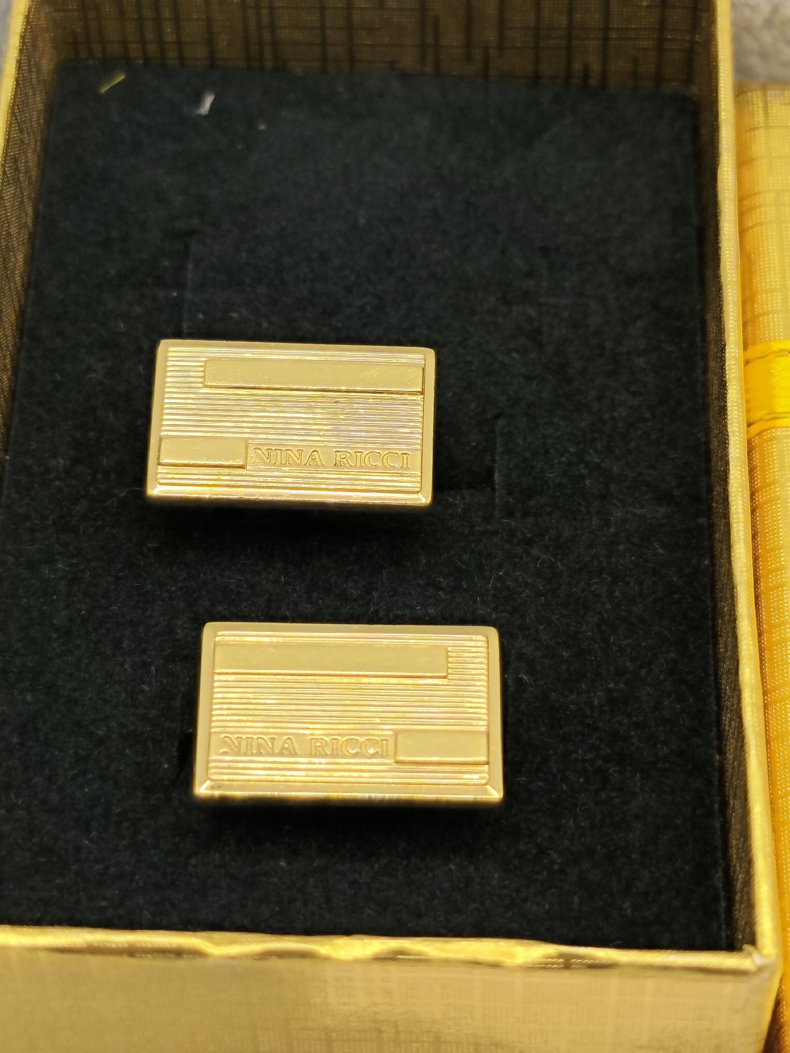 Nina Ricci Gold Tone Rectangular Cufflinks Men's Other image 2