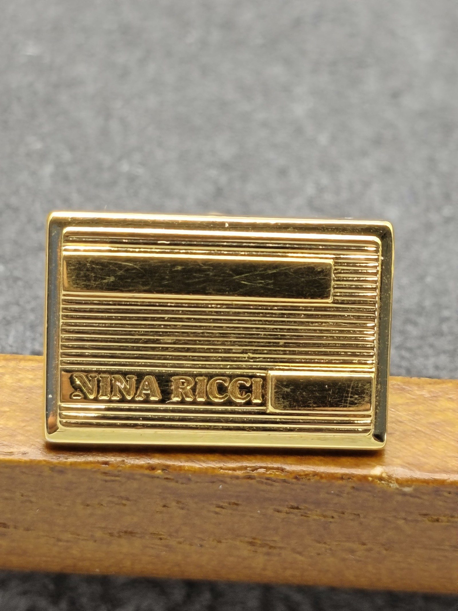 Nina Ricci Gold Tone Rectangular Cufflinks Men's Other image 5