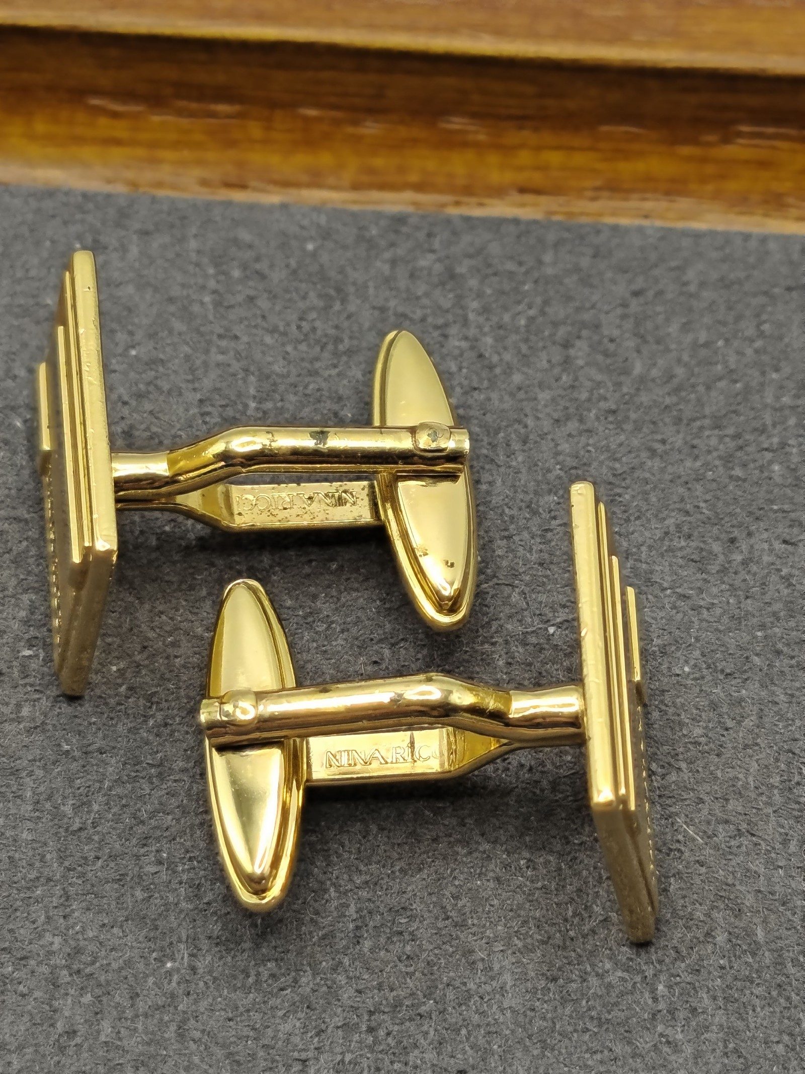 Nina Ricci Gold Tone Rectangular Cufflinks Men's Other image 6