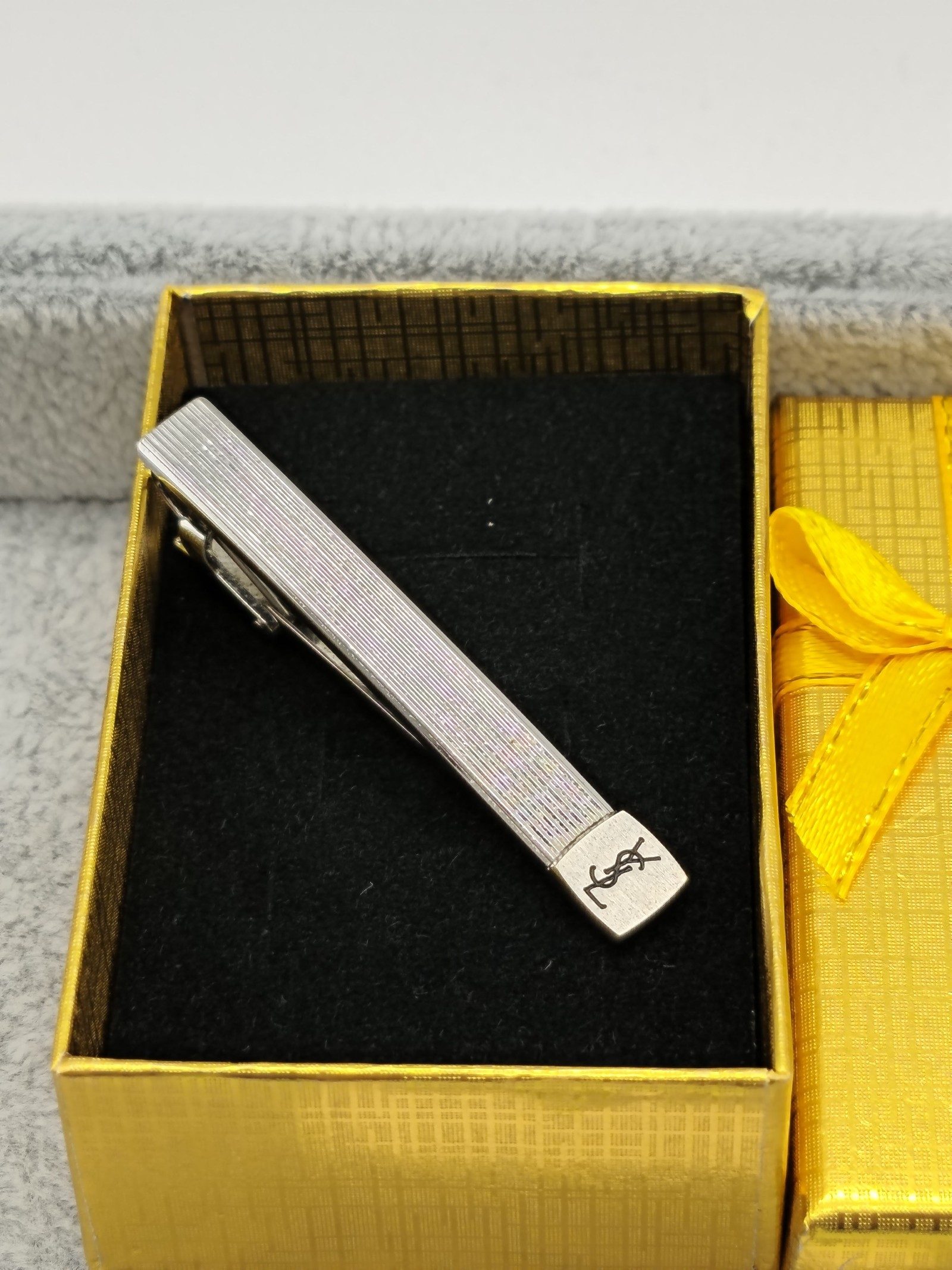 YSL Men's Silver Metal Tie Clip Clasp with Box Other image 2