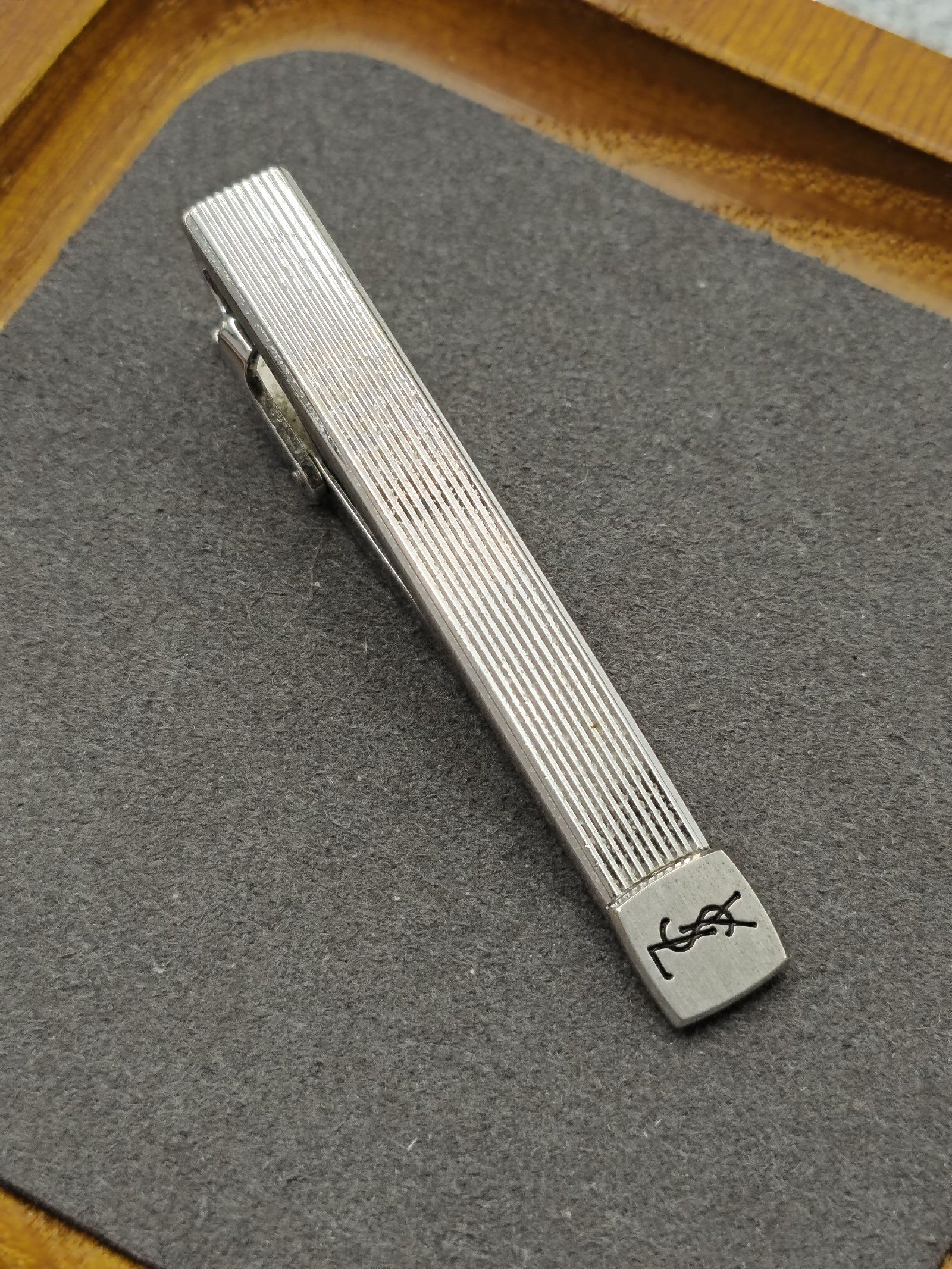 YSL Men's Silver Metal Tie Clip Clasp with Box Other image 3