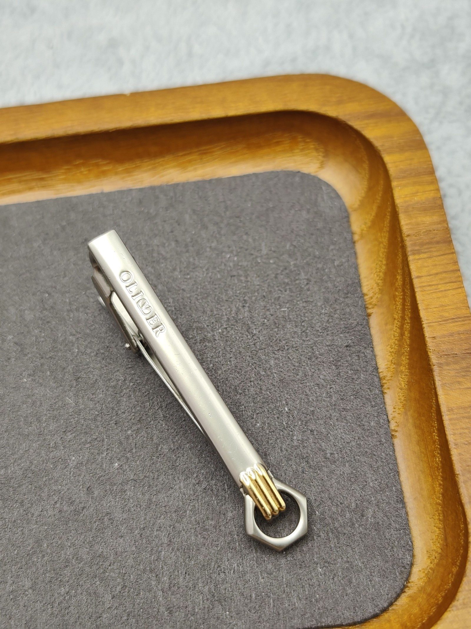Oliver Silver & Gold Tone Men’s Tie Clip 6 cm image 3