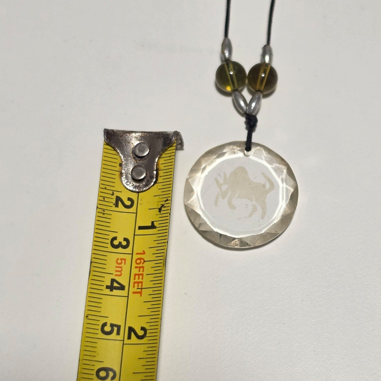 Vintage Crystal Clear Bull Pendant Necklace .b5 image 3