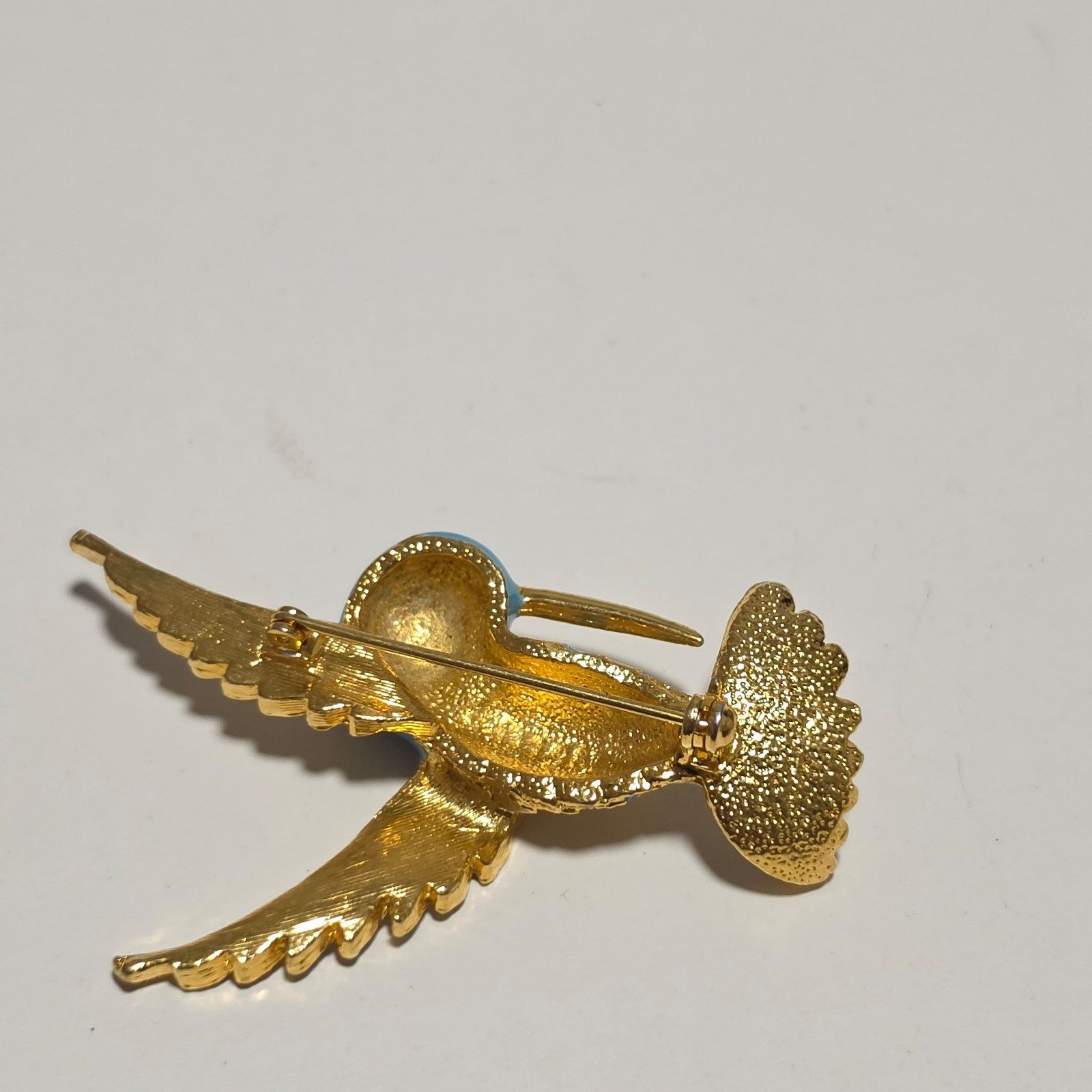 Blue Enamel Hummingbird Bird Brooch .b5 image 4