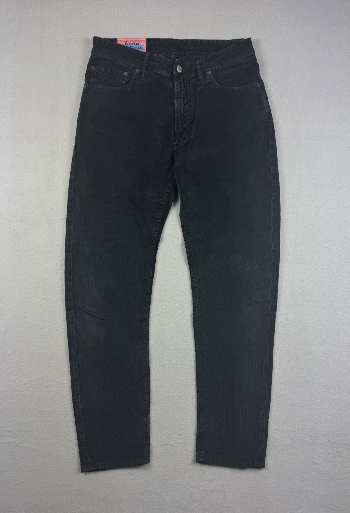 Acne Studios Melk Black Corduroy Slim Fit Cord Jeans Size W29 L32