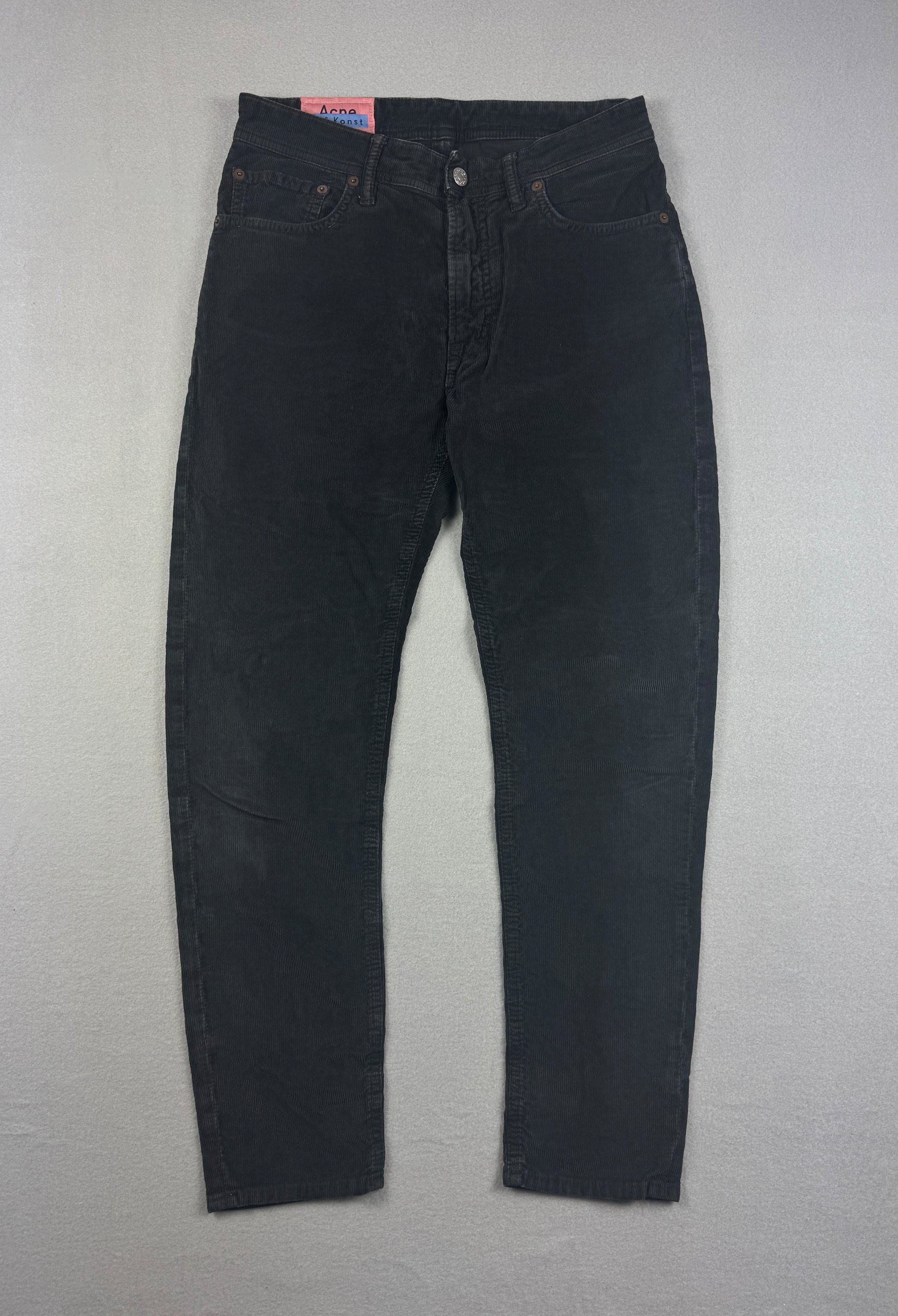 Acne Studios Melk Black Corduroy Slim Fit Cord Jeans Size W29 L32