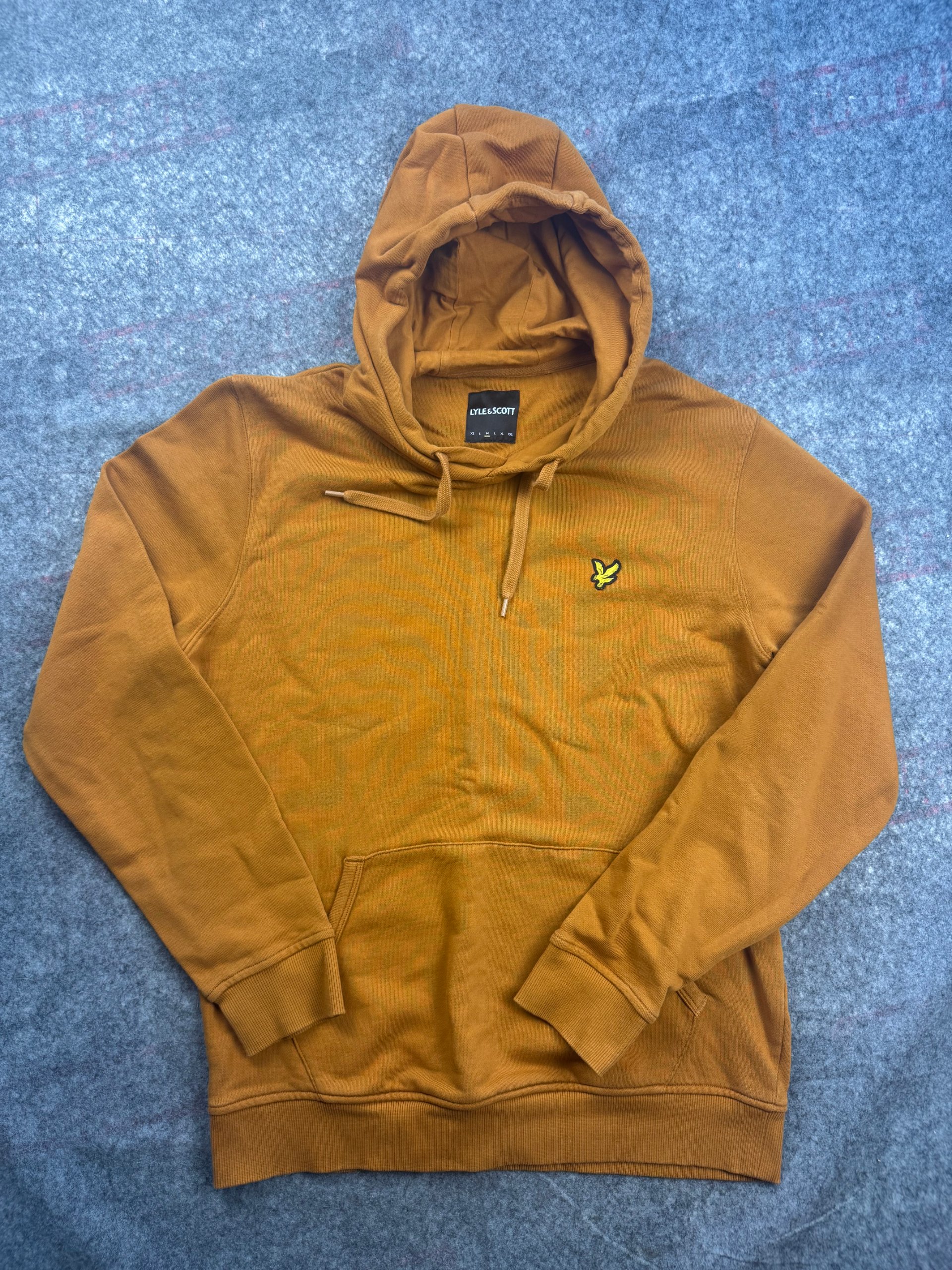 Lyle & Scott Mustard Brown Chest Logo Hoodie Men’s Large