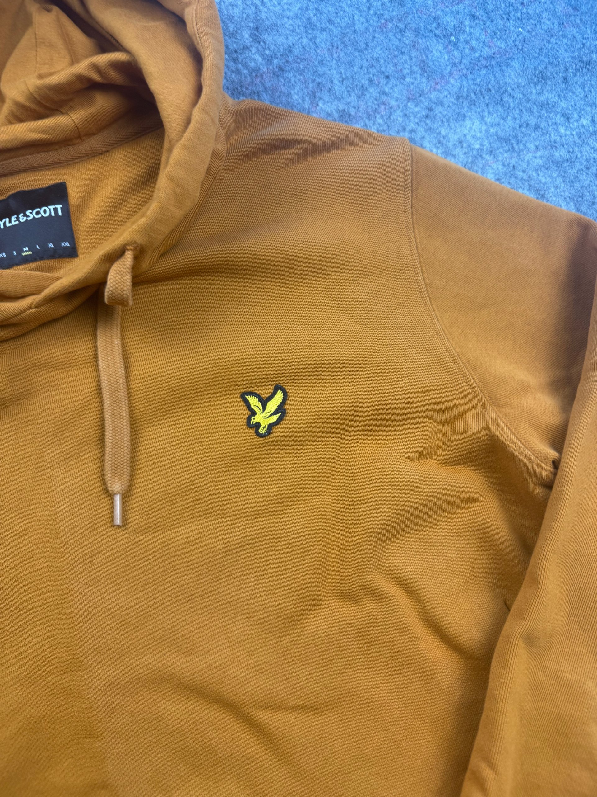 Lyle & Scott Mustard Brown Chest Logo Hoodie Men’s Large image 2