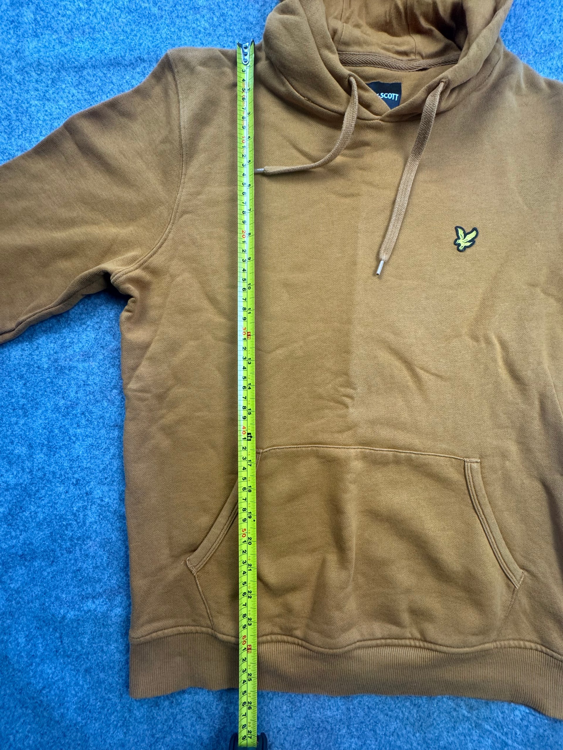 Lyle & Scott Mustard Brown Chest Logo Hoodie Men’s Large image 5