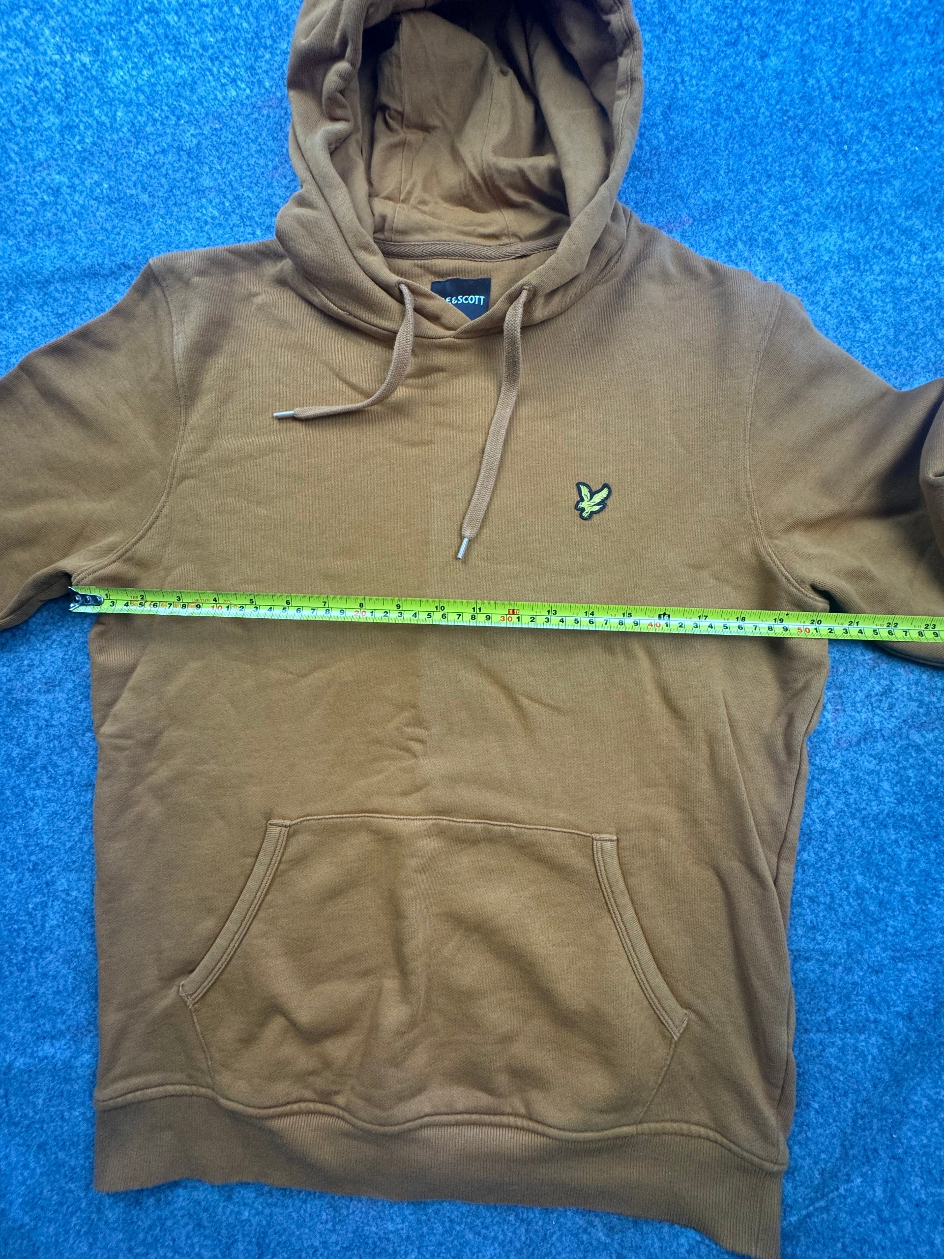 Lyle & Scott Mustard Brown Chest Logo Hoodie Men’s Large image 6