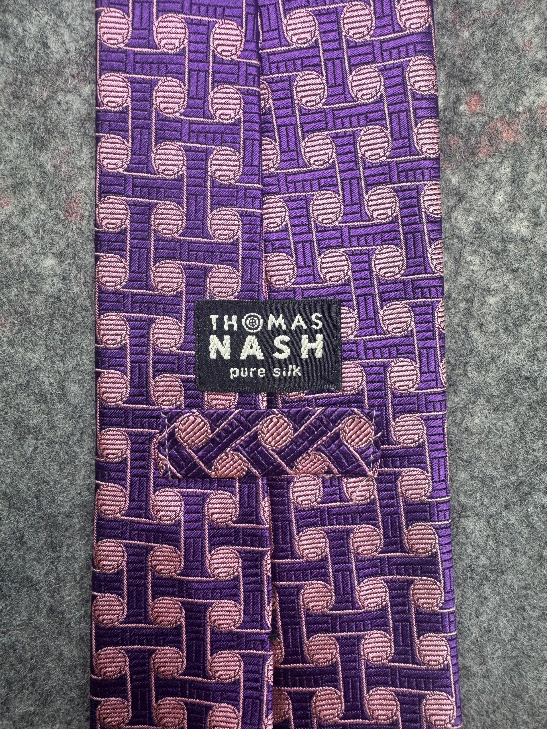 Thomas Nash Purple & Pink Silk Tie Pure Silk image 2