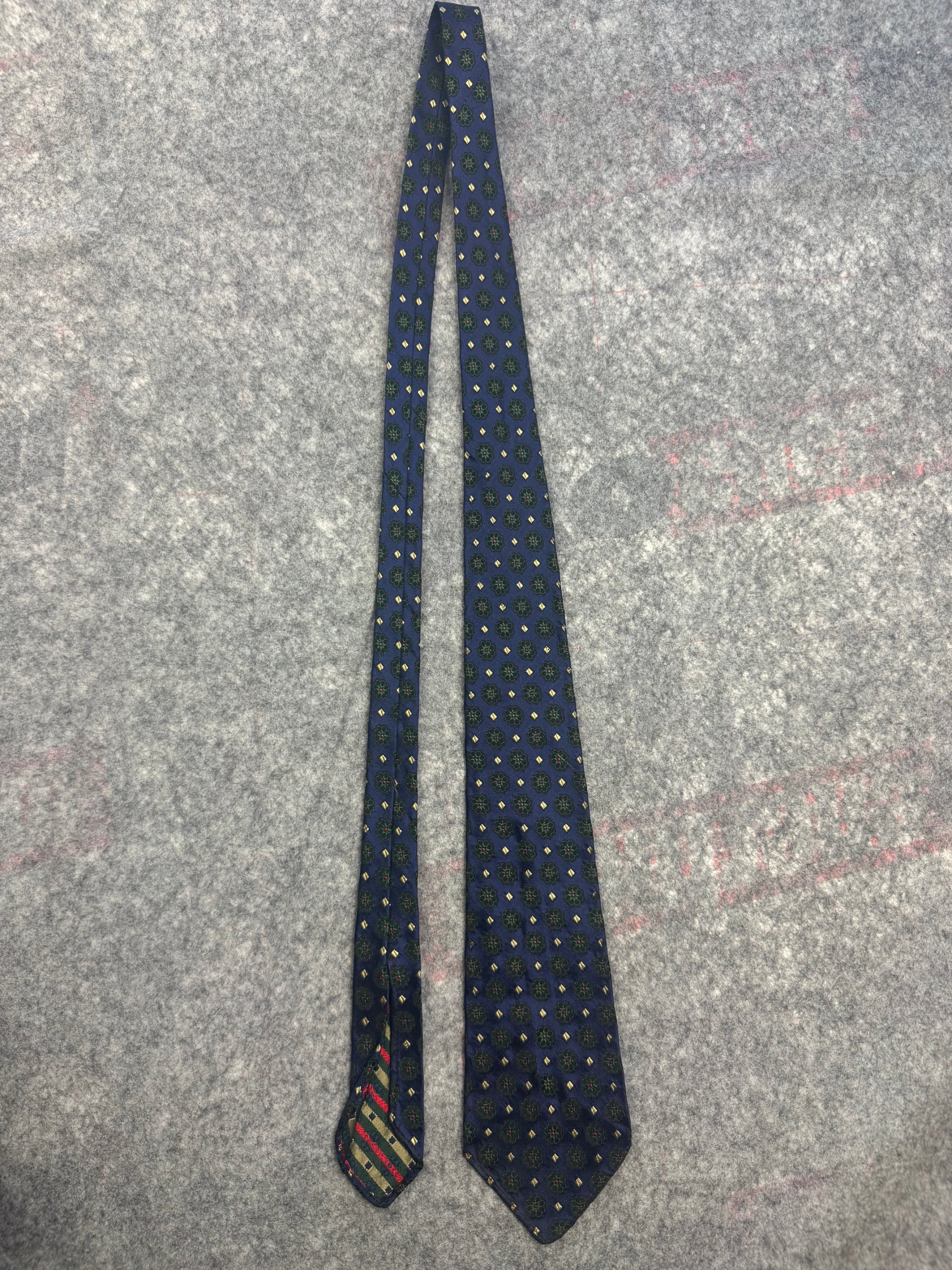 Favourite Navy Floral Medallion Silk Tie One Size image 3