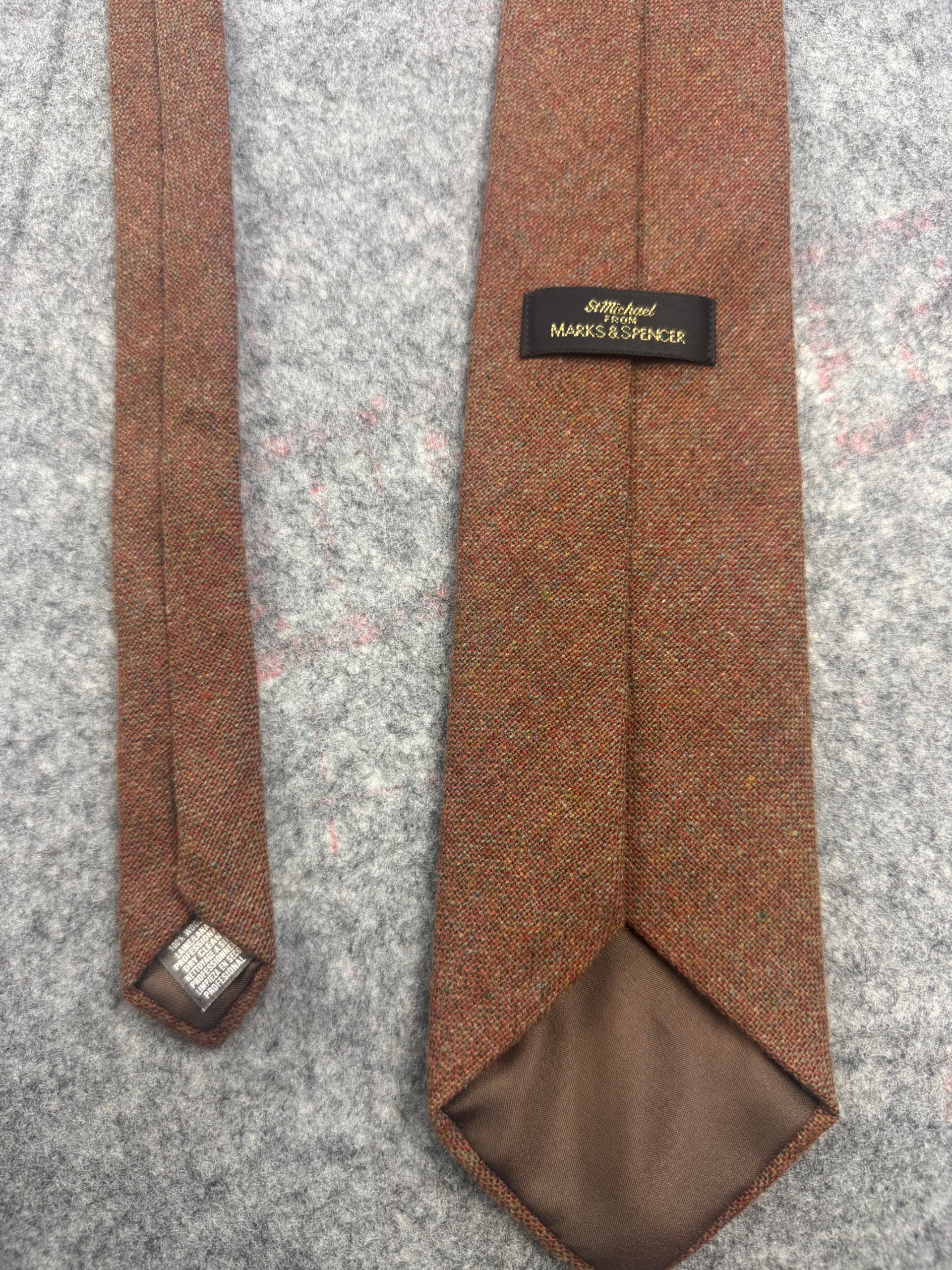 St Michael from Marks & Spencer Brown Wool Tweed Tie image 2