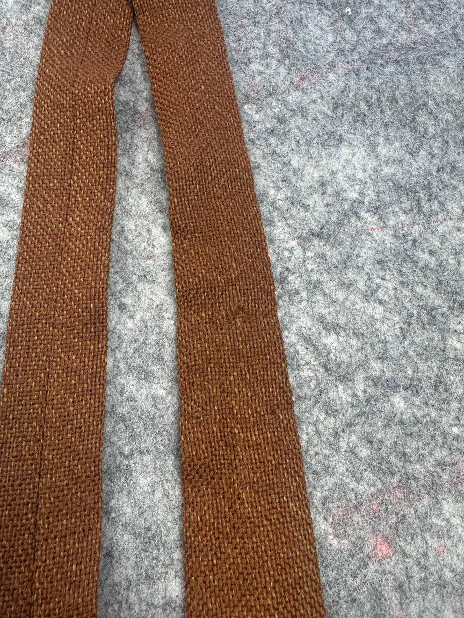 Croyde Weavers Brown Handknit Wool Scarf tie Unisex One Size