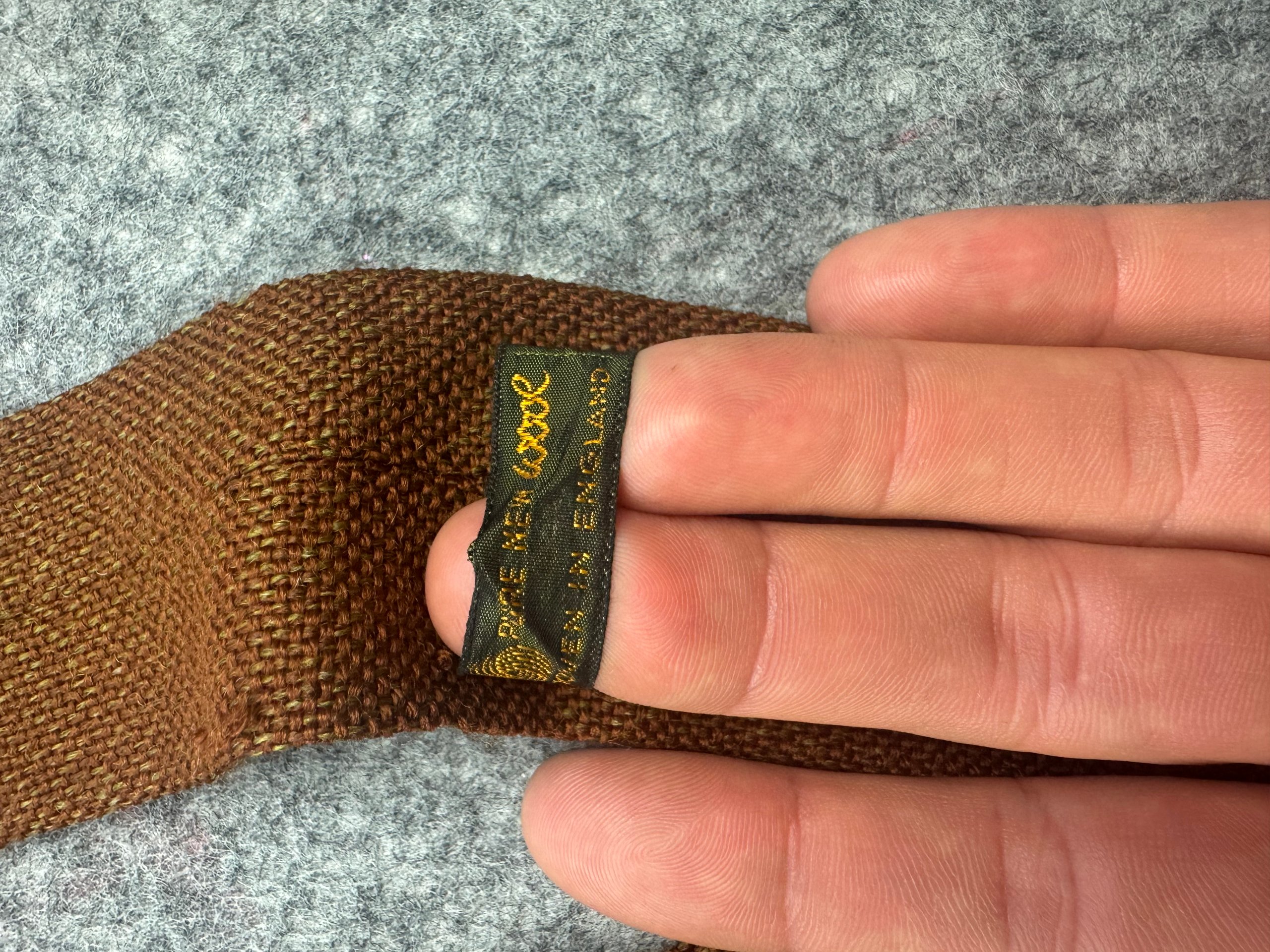 Croyde Weavers Brown Handknit Wool Scarf tie Unisex One Size image 2