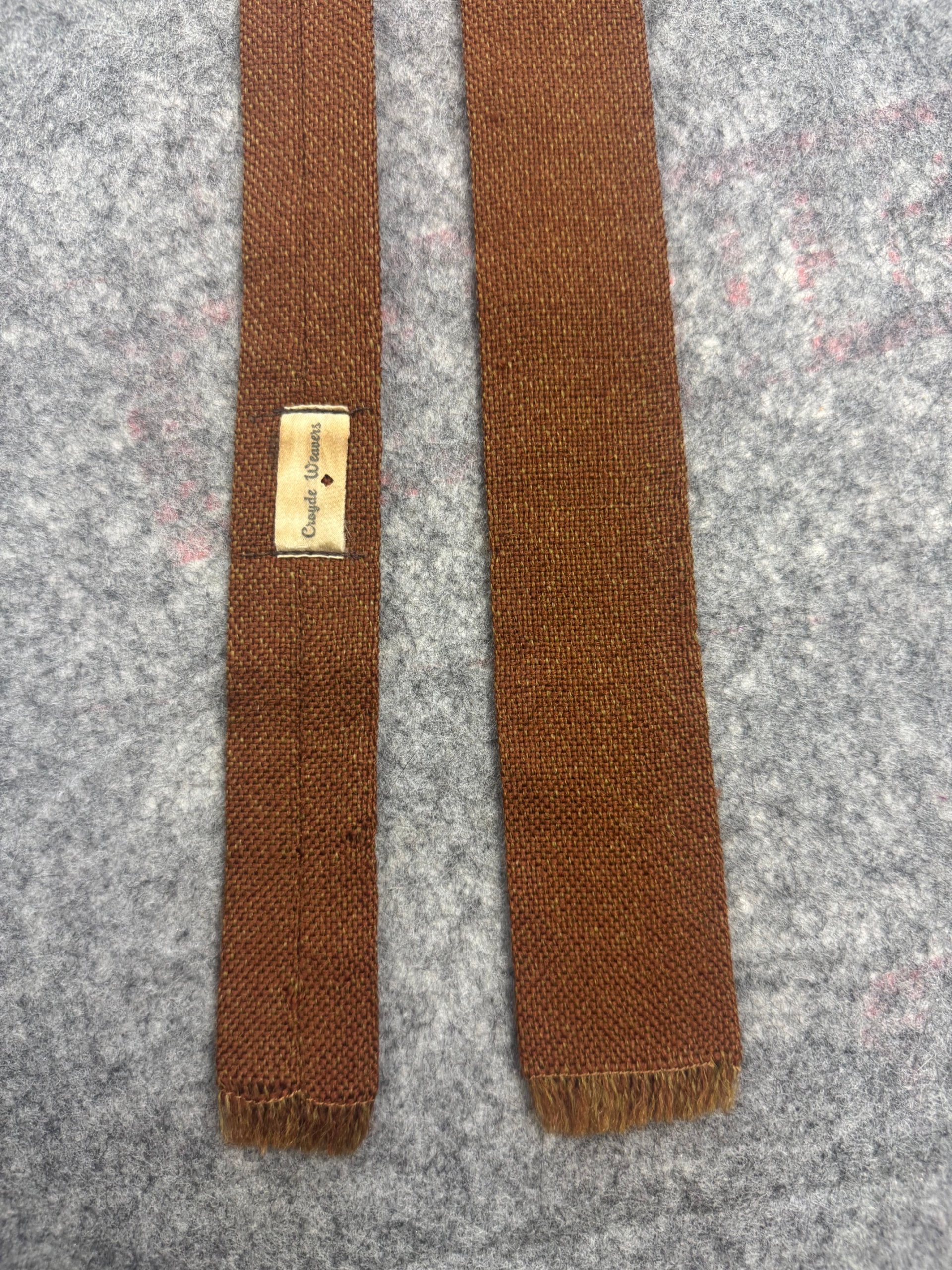 Croyde Weavers Brown Handknit Wool Scarf tie Unisex One Size image 3