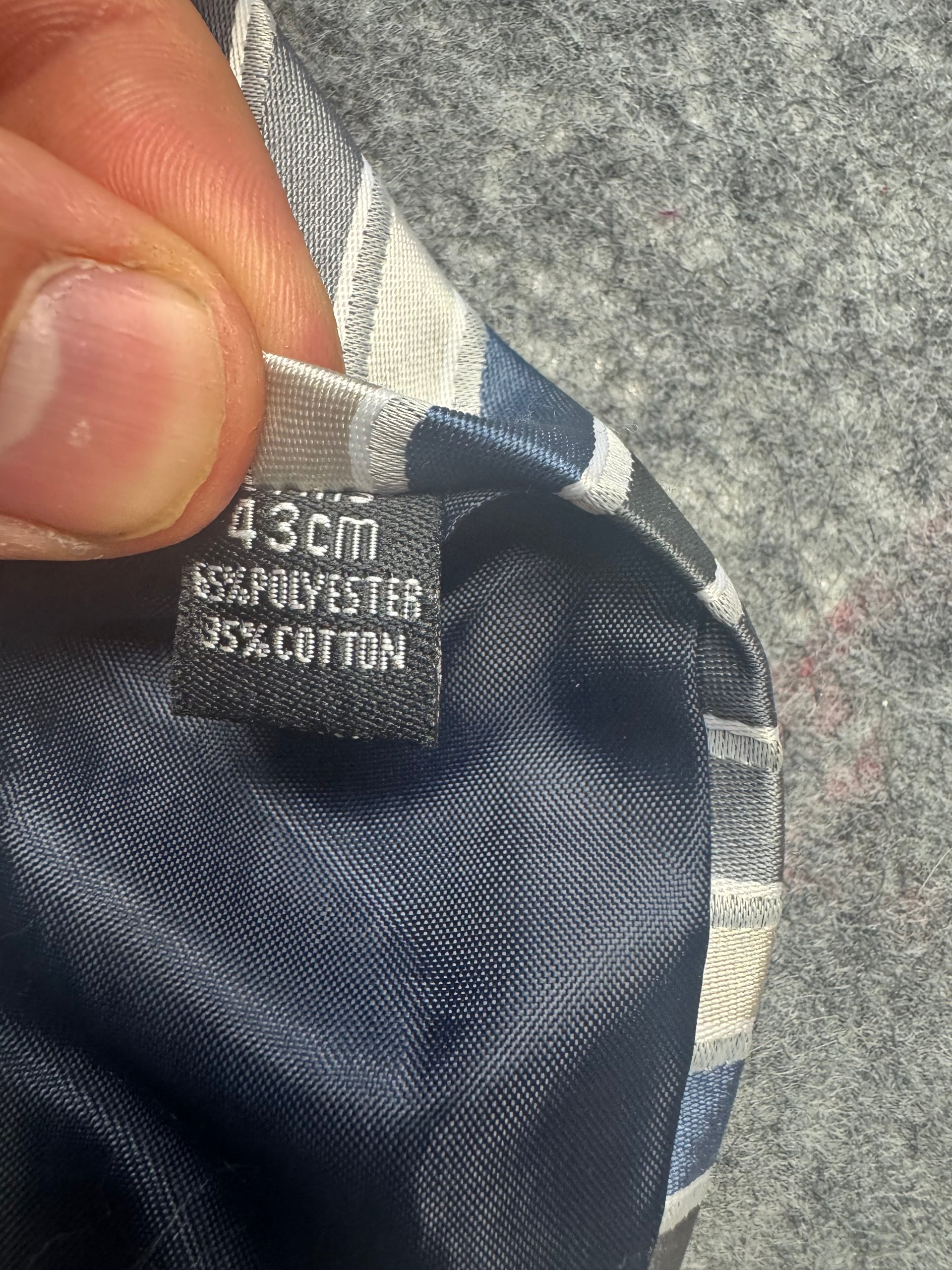 Pierre Roche Blue, Grey & White Striped Silk Blend Tie 143cm image 3