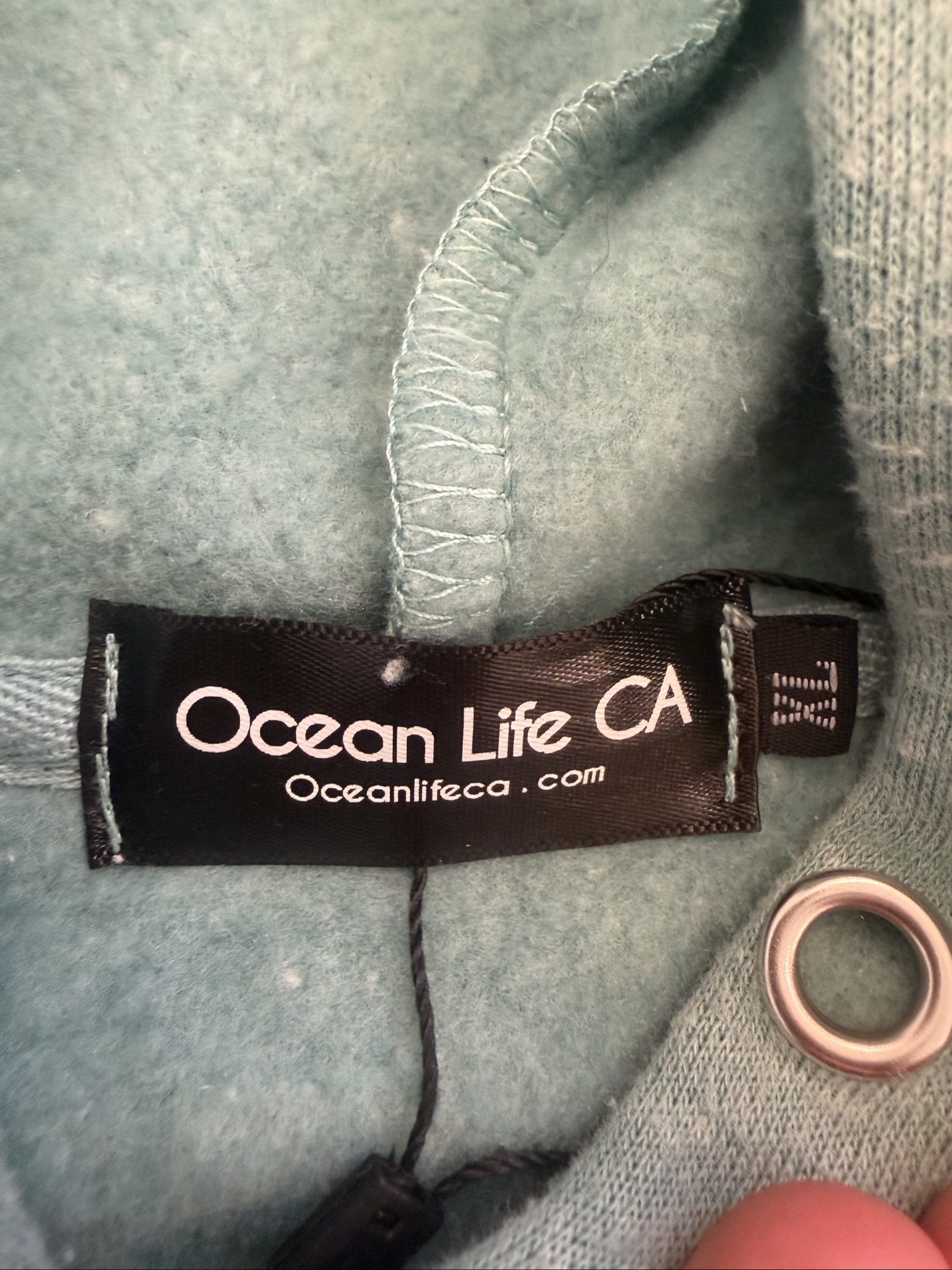 Ocean Life CA Green Zip-Up Hoodie XL Los Angeles Print image 3