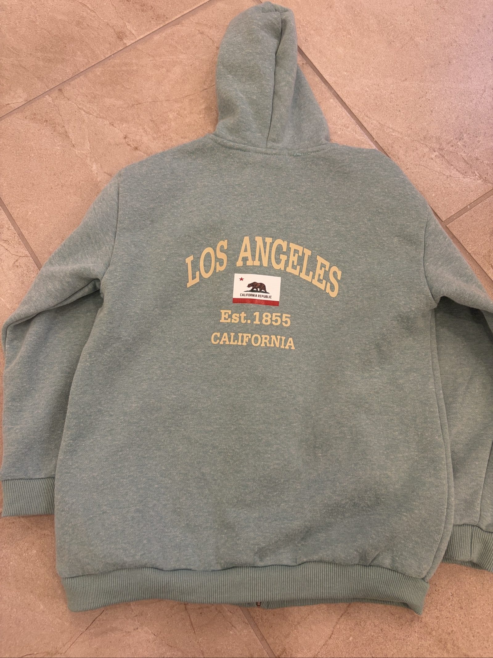 Ocean Life CA Green Zip-Up Hoodie XL Los Angeles Print image 5