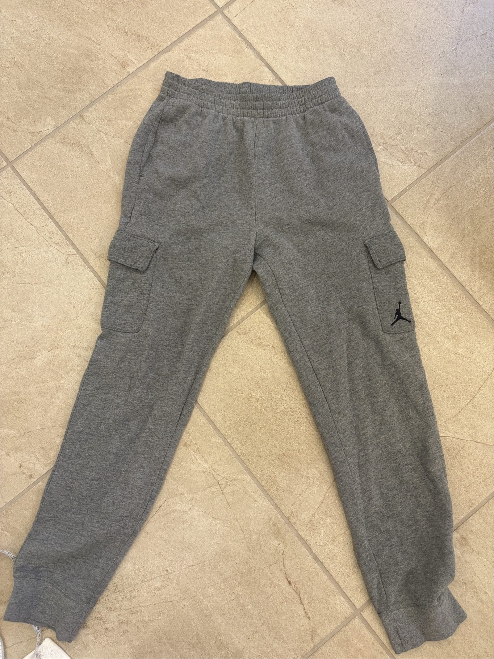 Jordan Grey Cargo Sweatpants Large Cotton Blend