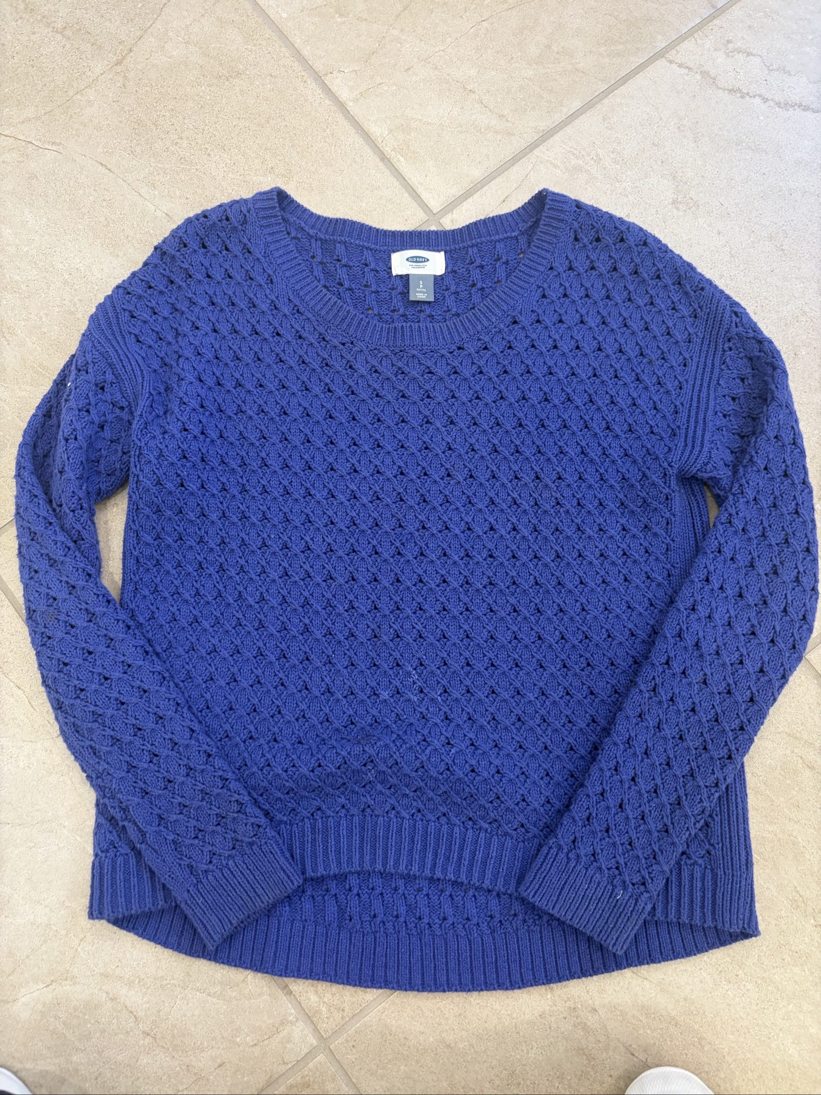 Old Navy Women's Blue Knit Petite Small Sweater