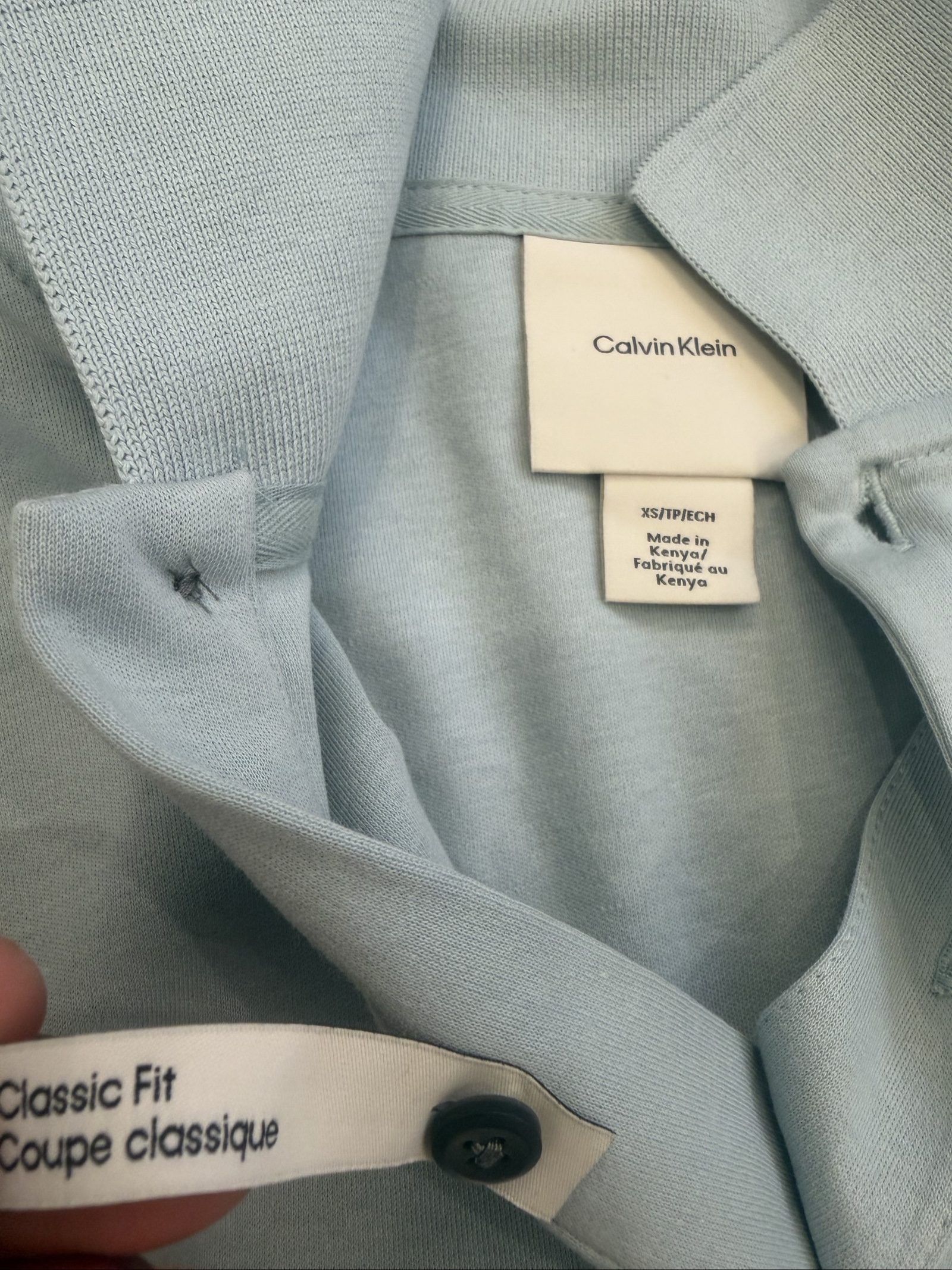 Calvin Klein Light Blue Polo Shirt XS Classic Fit image 3